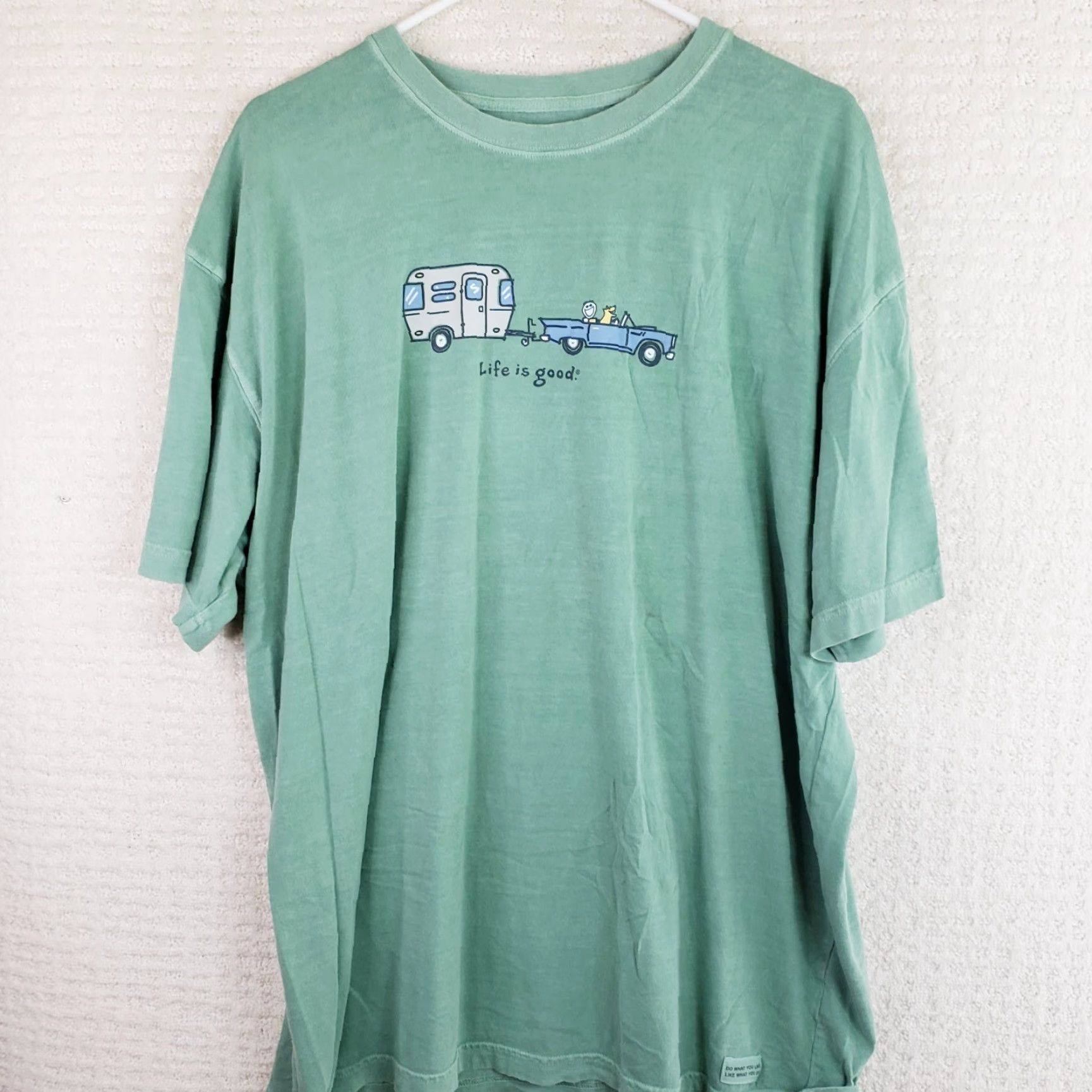 Life is Good Life is Good Crusher Tee Shirt "Happy Camper" Short Sl. Crew Neck Mens XL Green Size US XL / EU 56 / 4 - 2 Thumbnail