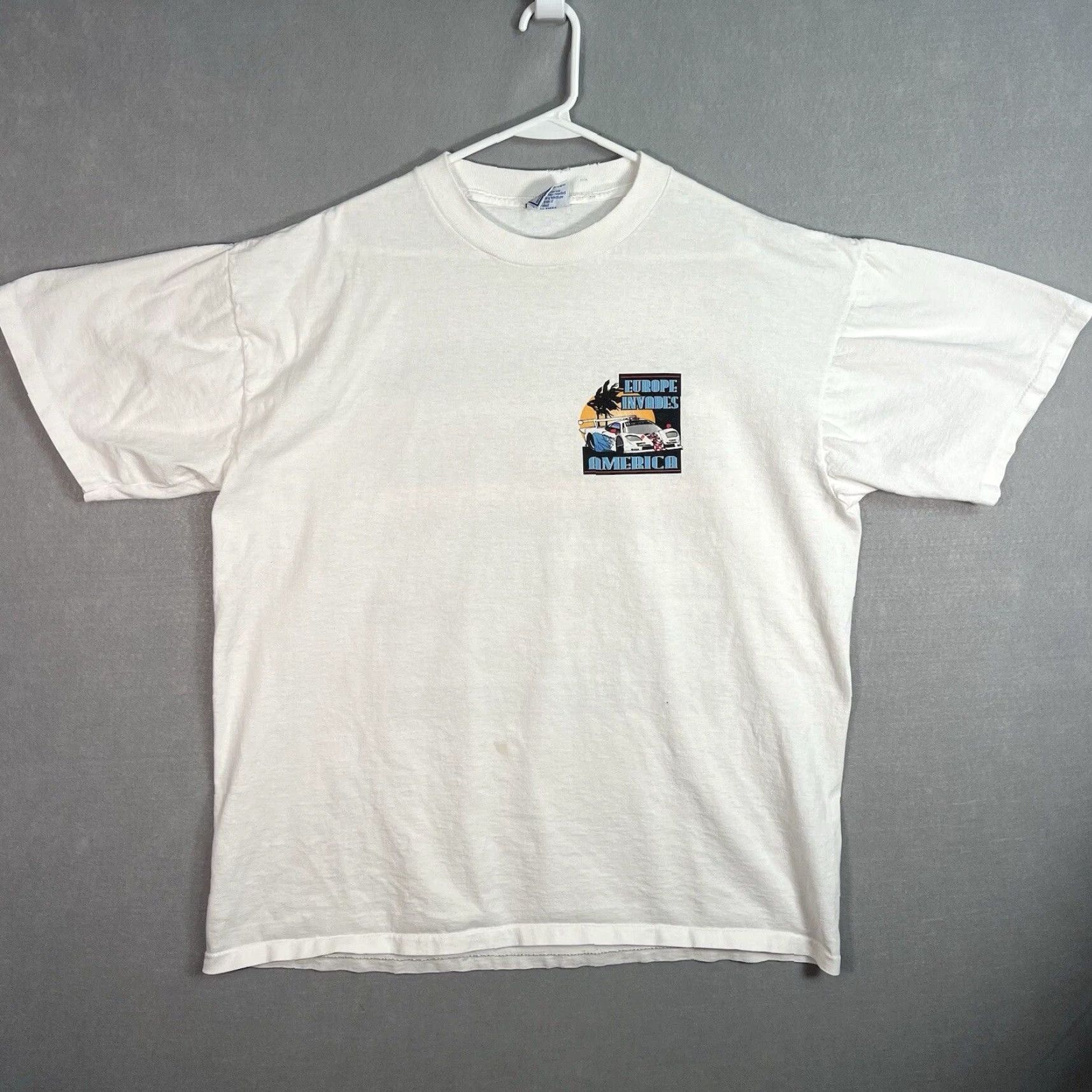 Vintage Vintage 1990s Mercedes McLaren Porsche Grand Touring Championship Cotton Graphic T-Shirt Adult 2XL Men White Size US XXL / EU 58 / 5 - 2 Thumbnail