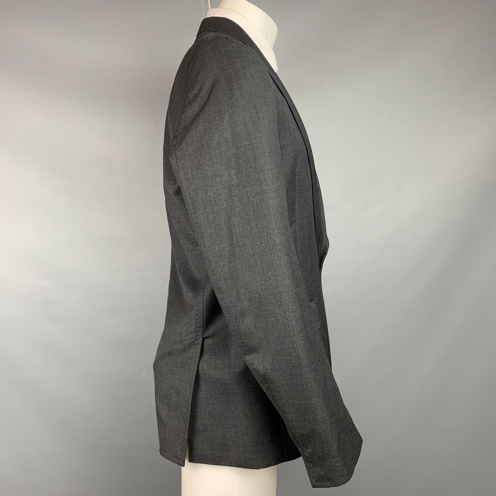 Dsquared2 DSQUARED2 Size 40 Grey Charcoal Wool Peak Lapel Sport Coat Size 40R - 2 Thumbnail