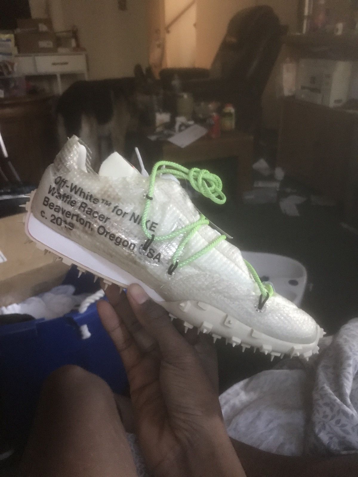 Nike × Off-White Nike x Off White waffle racer electric green Size US 8.5 / EU 41-42 - 5 Thumbnail