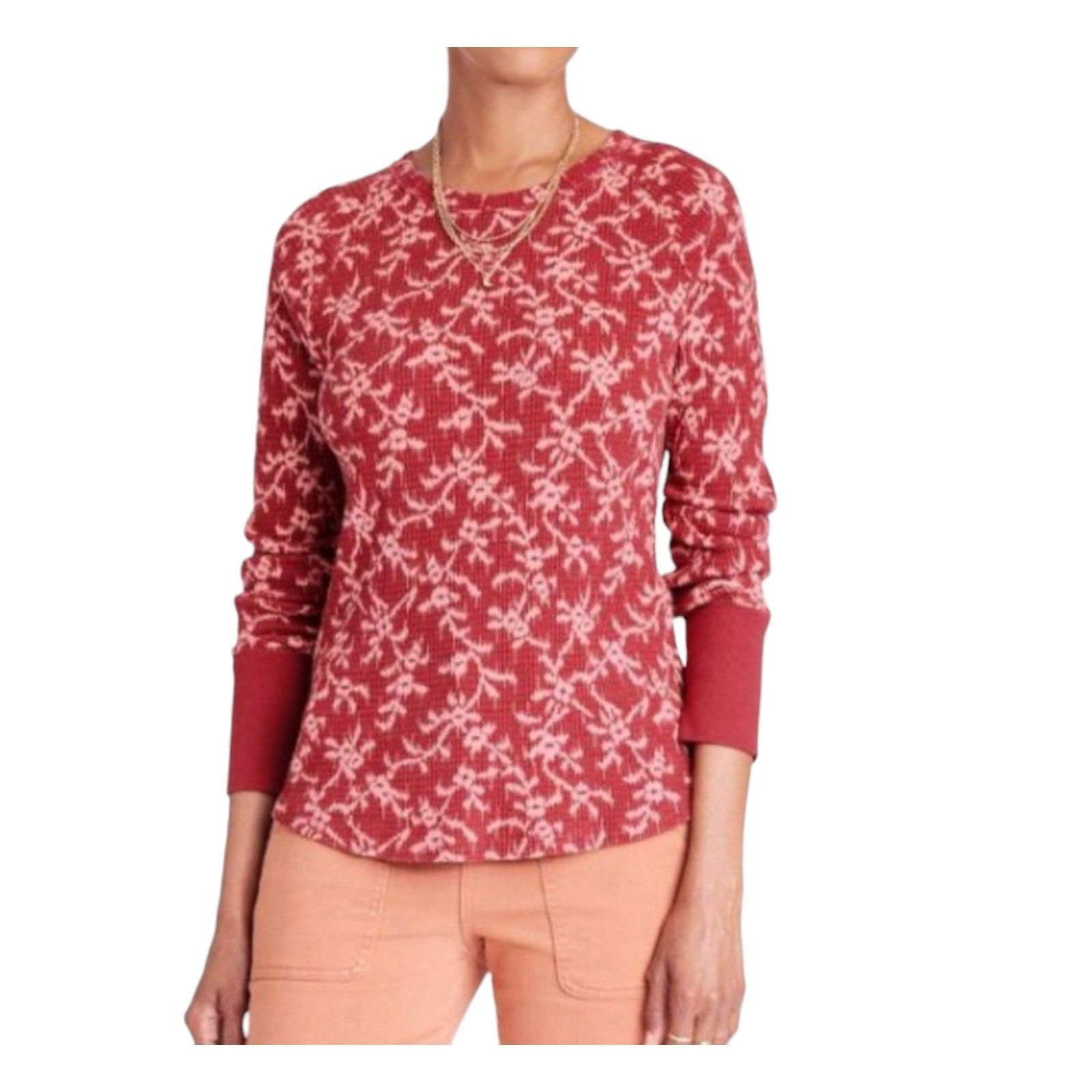 Other Knox Rose - Women's Long Sleeve Thermal Top - Burgundy - Lar Size L / US 10 / IT 46 - 1 Thumbnail