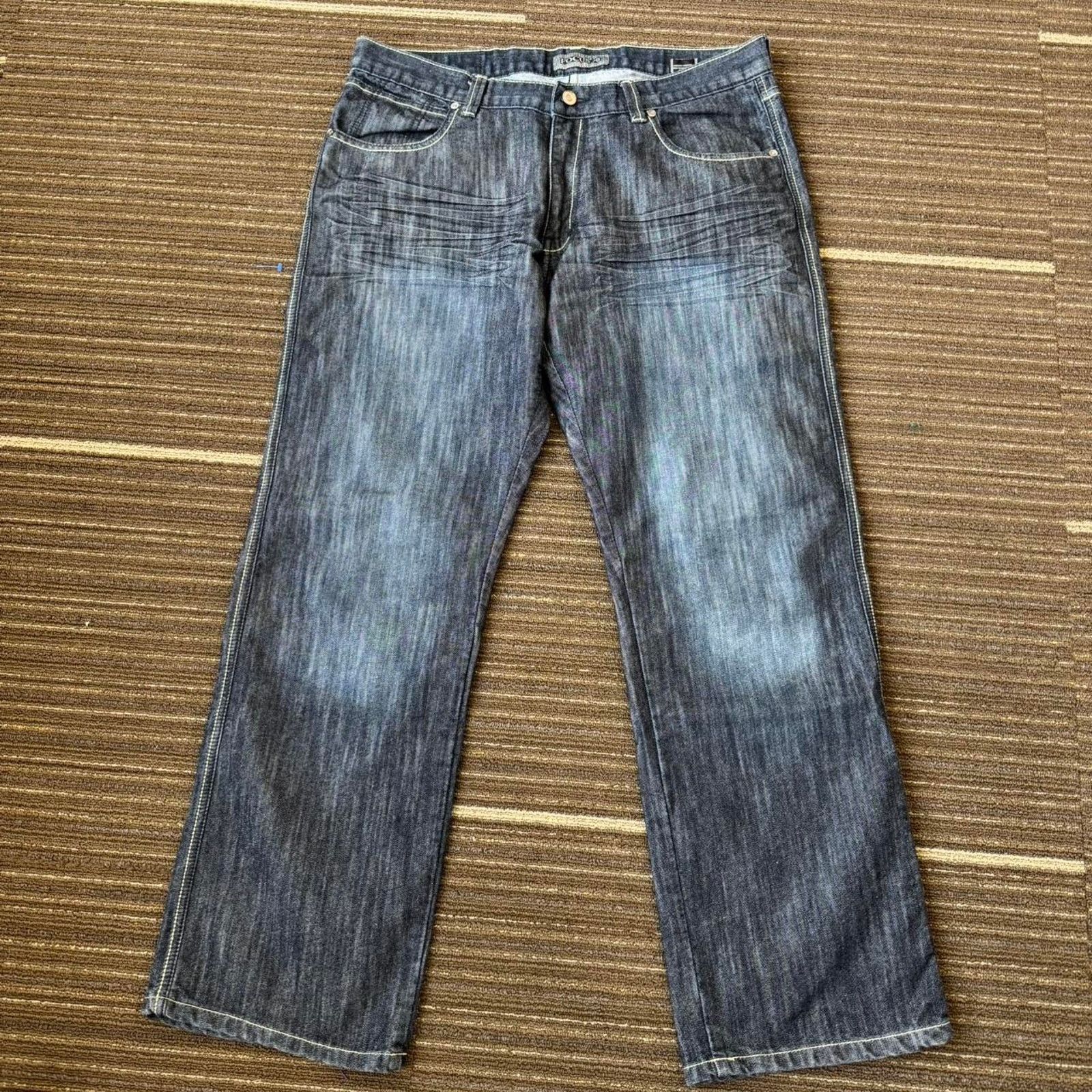 Vintage Dark wash ow rise baggy wide leg Denim jeans y2k Size US 38 / EU 54 - 3 Thumbnail