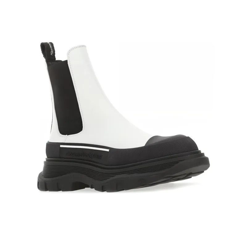 Alexander McQueen o1y0225 Ankle Boots in White & Black Size US 6 / IT 36 - 2 Thumbnail