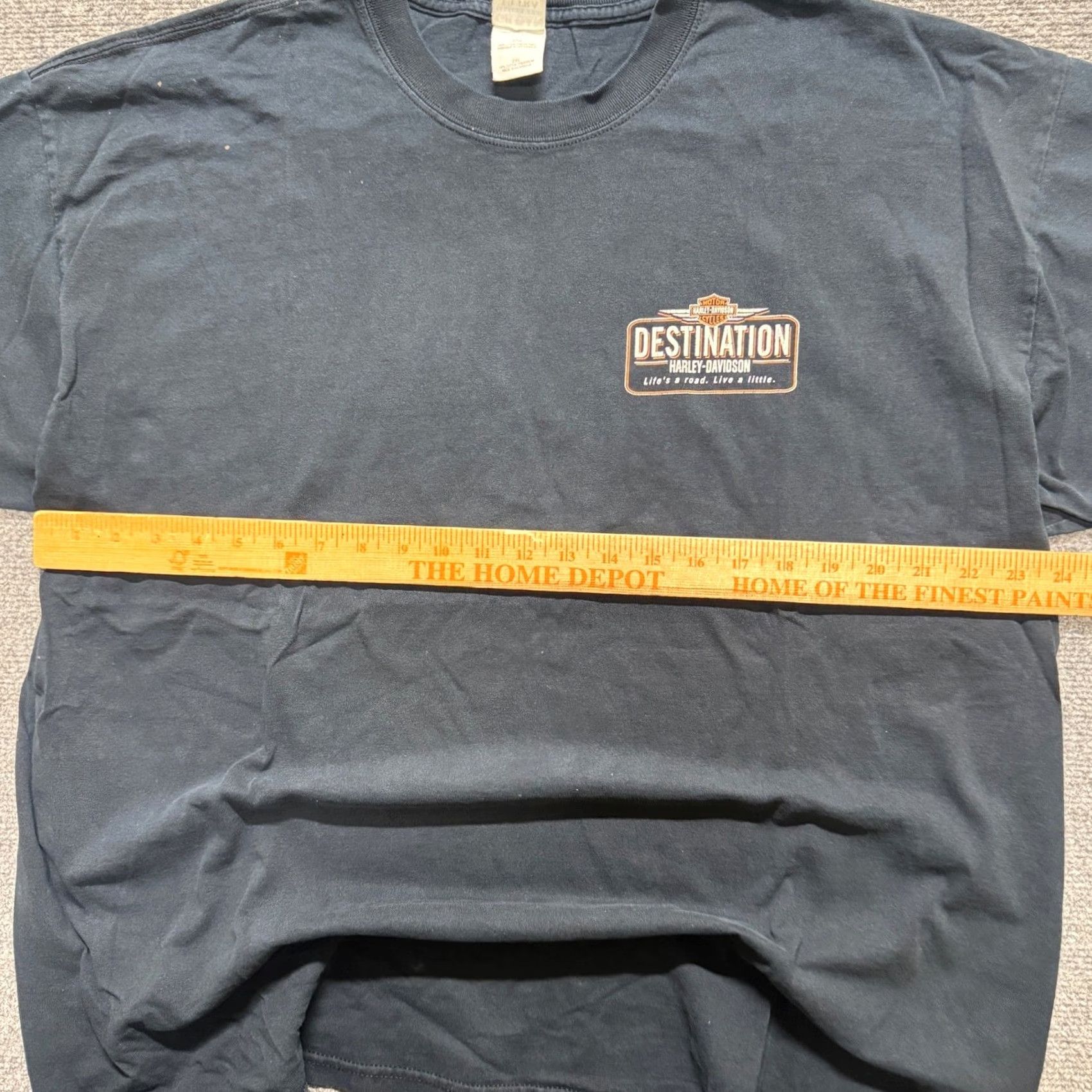 Gildan Harley Davidson T-Shirt Men 2XL Black 100% Cotton Life's a Road Biker Distressed Stained Gildan Size US XXL / EU 58 / 5 - 6 Thumbnail