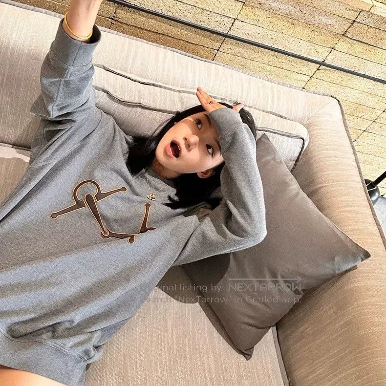 Hermes Hermes Gray Pattern Logo Hoodie Size L / US 10 / IT 46 - 6 Thumbnail