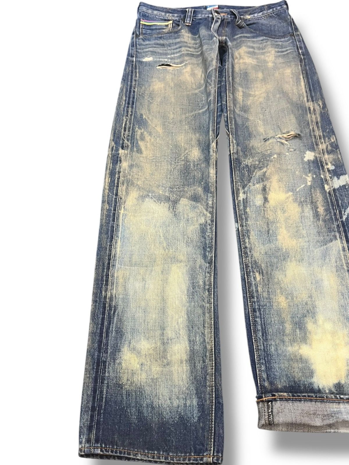 Paul Smith Vintage R.Newbold Selvedge Mudwash Distressed Denim Size US 31 - 3 Thumbnail