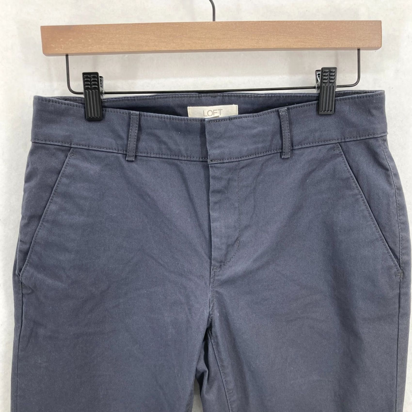 Loft LOFT Ankle Skinny Pants Women's 2 Blue Stretch Fabric Mid Rise Chino Casual NWT Size 28" / US 6 / IT 42 - 3 Thumbnail