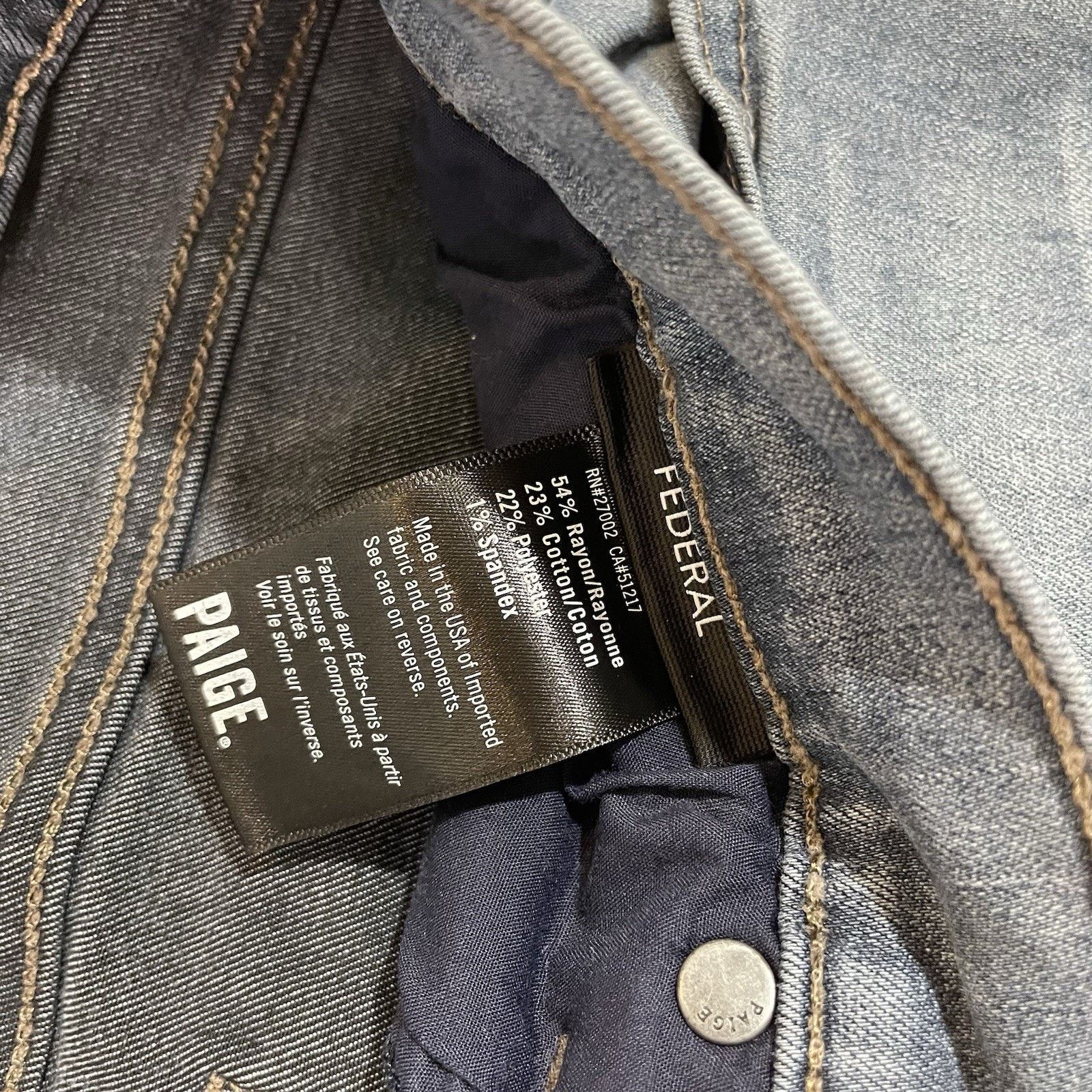 Paige Paige Jeans Men’s Blue Federal Slim Straight Stretch 34x27 Size US 34 / EU 50 - 8 Thumbnail
