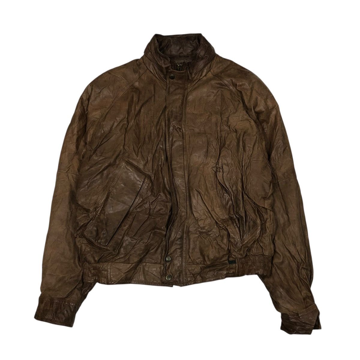 Vintage 🔥VINTAGE BIKER LEATHER JACKET HUNTING HORN ISSEY MIYAKE Size US L / EU 52-54 / 3 - 1 Thumbnail