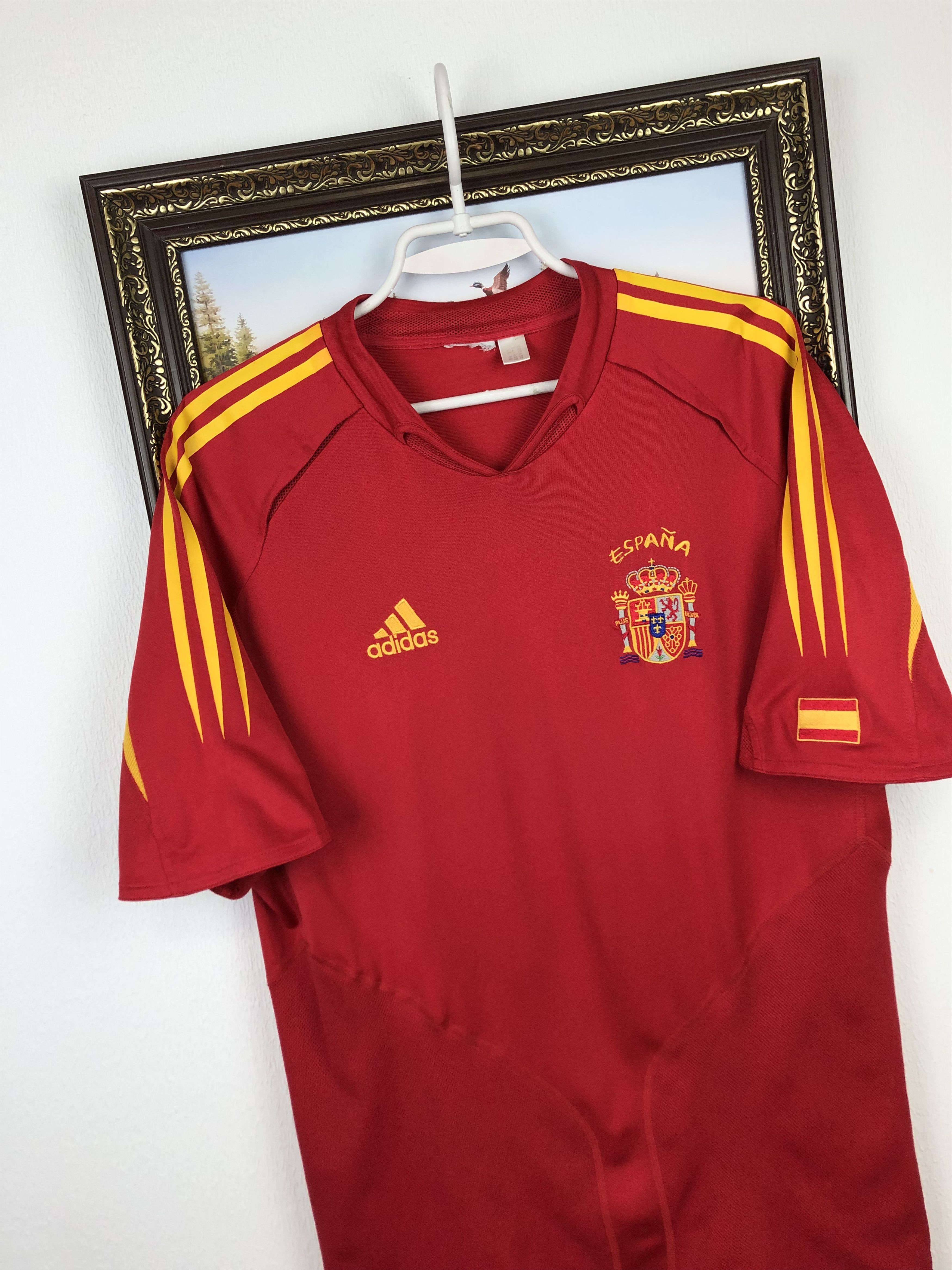 Adidas Spain football shirt 2003 Soccer Adidas Jersey Camiseta Size US S / EU 44-46 / 1 - 3 Thumbnail
