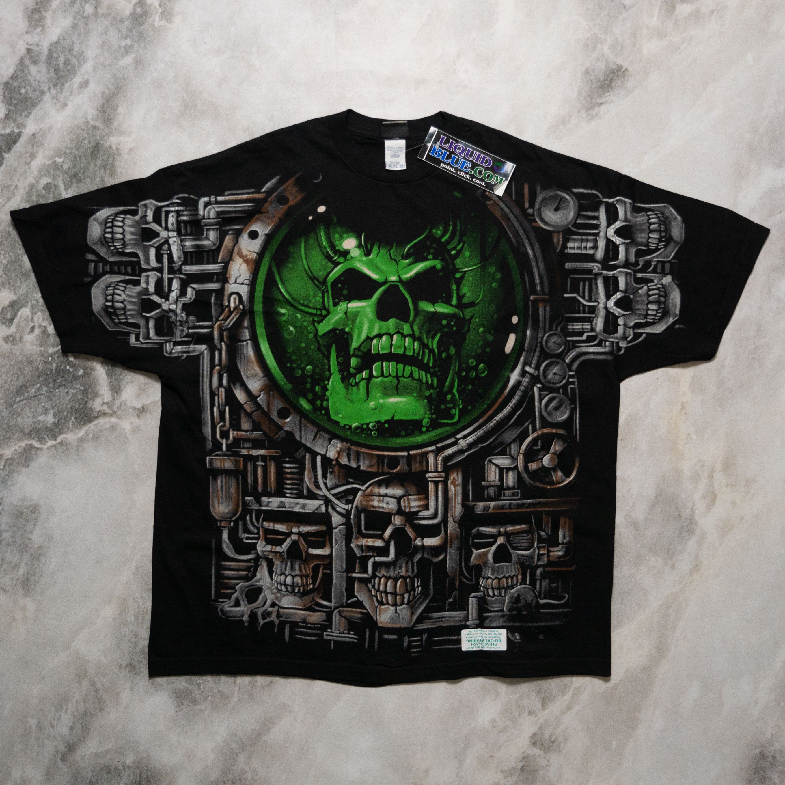 Liquid Blue × Vintage Vintage Liquid Blue Acid Skull Deadstock NWT 3XL T-Shirt Size US XXL / EU 58 / 5 - 1 Thumbnail