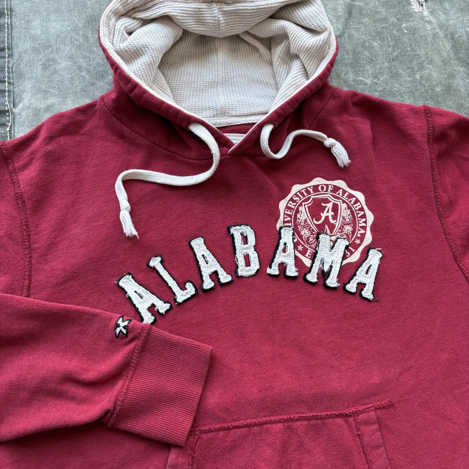Vintage Vintage Y2K Alabama Crimson Tide Grunge Thermal Lined Hoodie Size M / US 6-8 / IT 42-44 - 4 Thumbnail