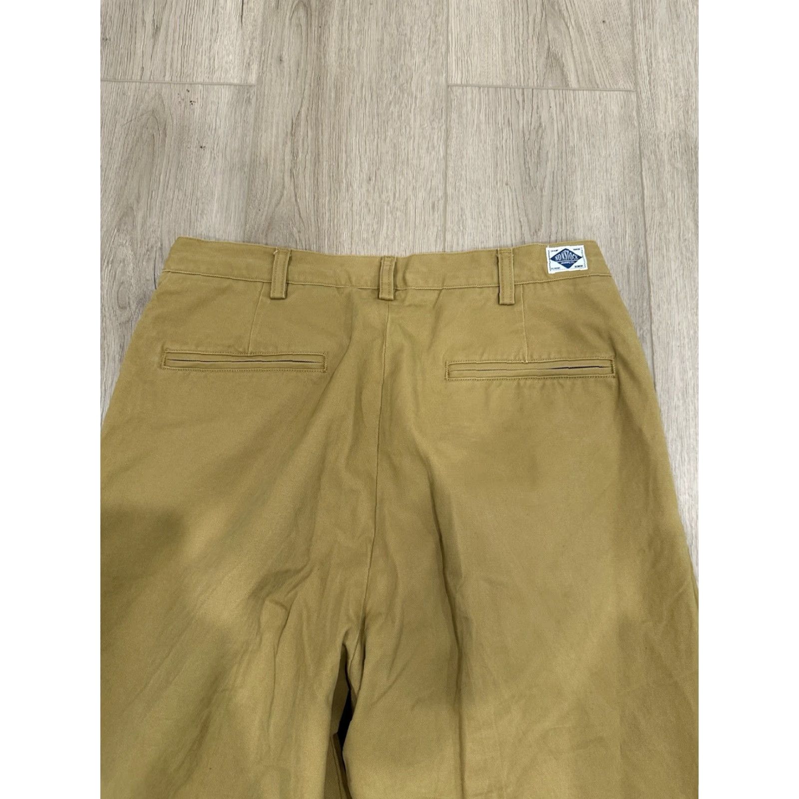 Doublet non-stock mfg Chino Pants Men 31x29 Beige Cotton Pleated 1930s IVY Style High Rise Trousers - Khaki Size US 31 - 7 Thumbnail