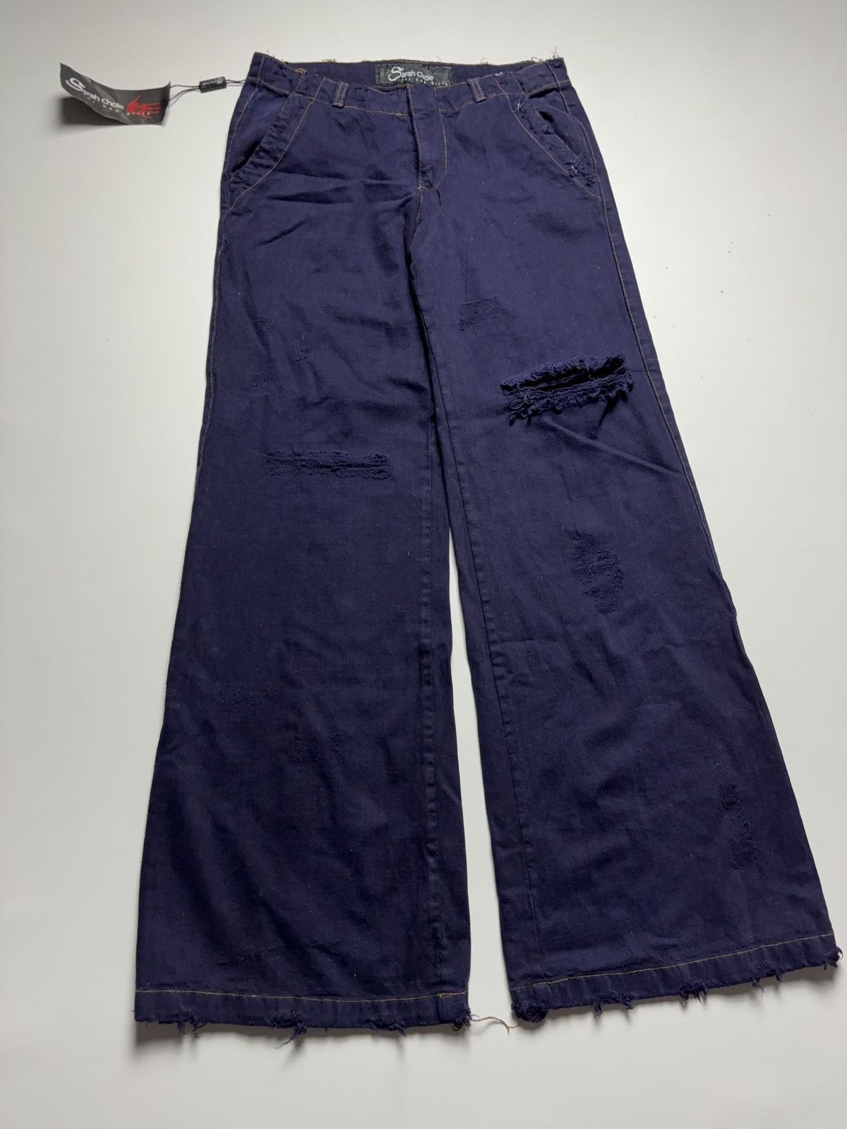 Vintage Vintage distressed Japanese style wide jeans denim pants Size 28" / US 6 / IT 42 - 6 Thumbnail