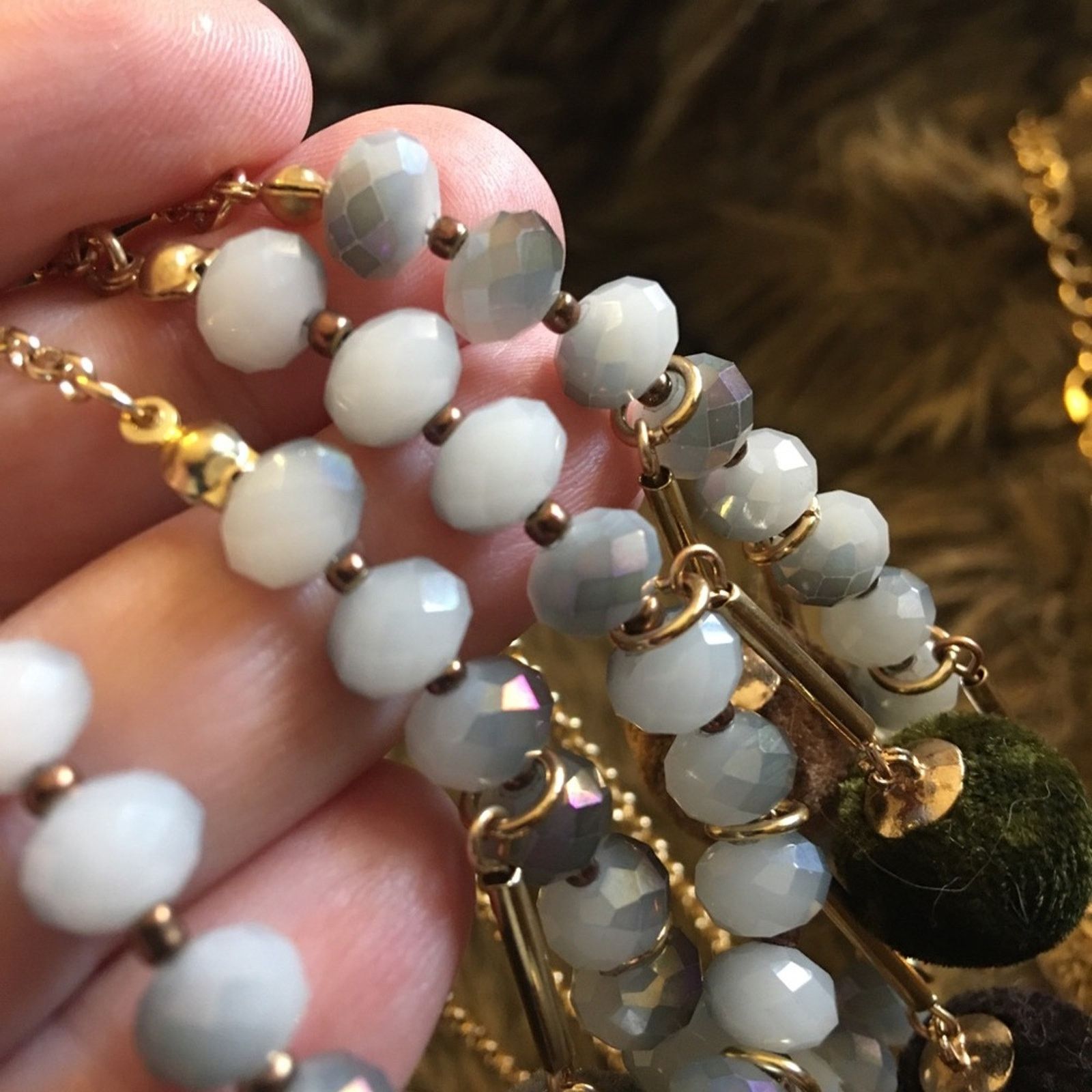 Vintage Vintage Vida layered Pom Pom crystal long necklace Size ONE SIZE - 7 Thumbnail