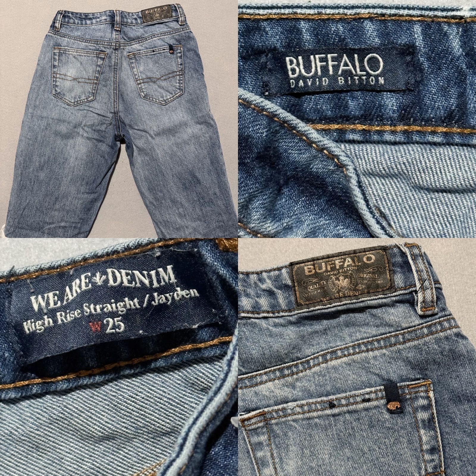 Buffalo David Bitton Buffalo Jeans Blue Distressed Jayden Straight 25x28 Women Denim Modern 90s City N/A Size 42" / US 20 - 8 Thumbnail