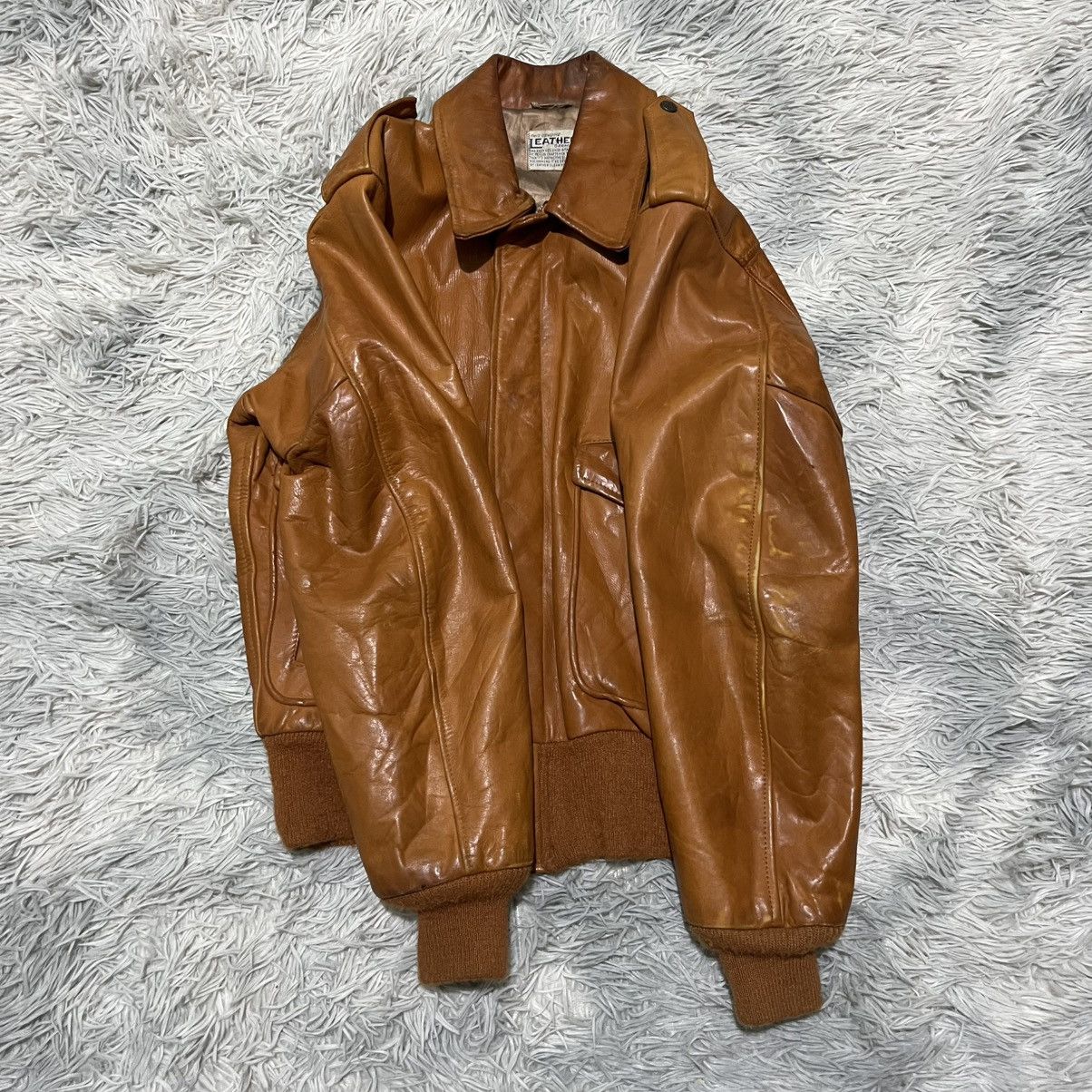 Other A2 Vintage Genuine Leather Jacket Size US M / EU 48-50 / 2 - 2 Thumbnail