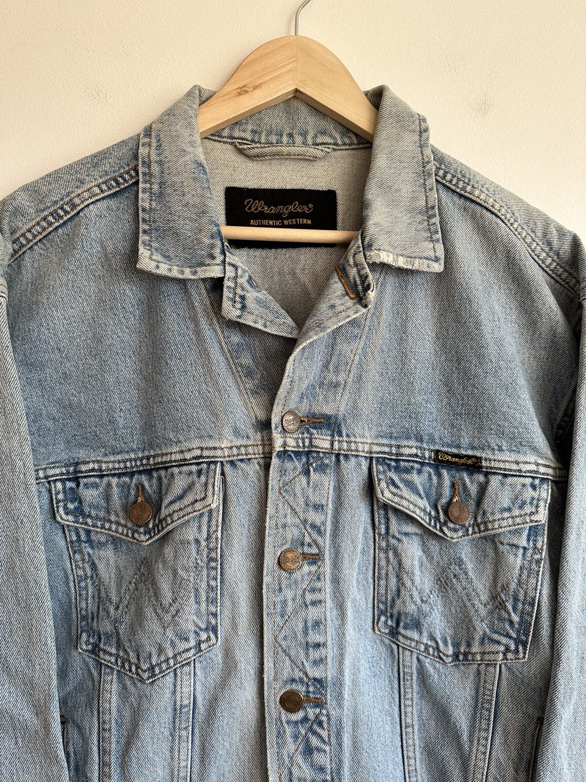 Vintage × Wrangler Wrangler denim jacket vintage streetwear Size US L / EU 52-54 / 3 - 3 Thumbnail