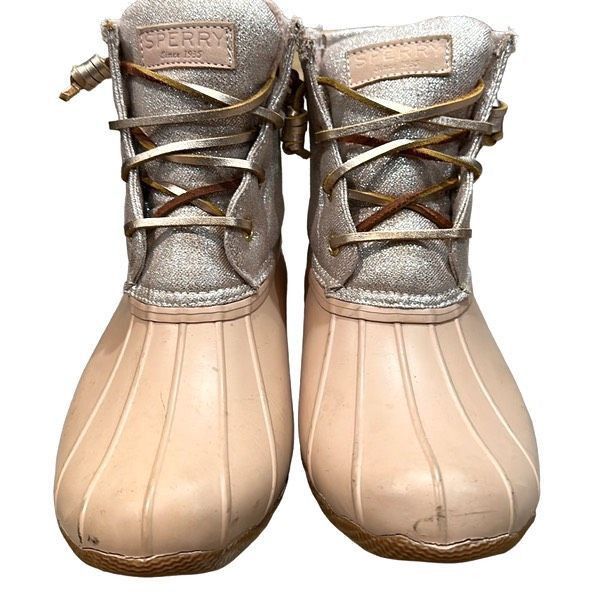 Sperry duck boots rose on sale gold