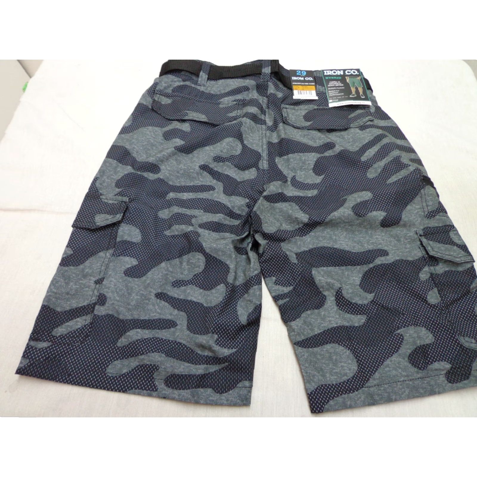 Vintage IRON CO. Hybrid Shorts Gray Camouflage Belted 29 NEW Men Regular Size 29 Size US 29 - 3 Thumbnail