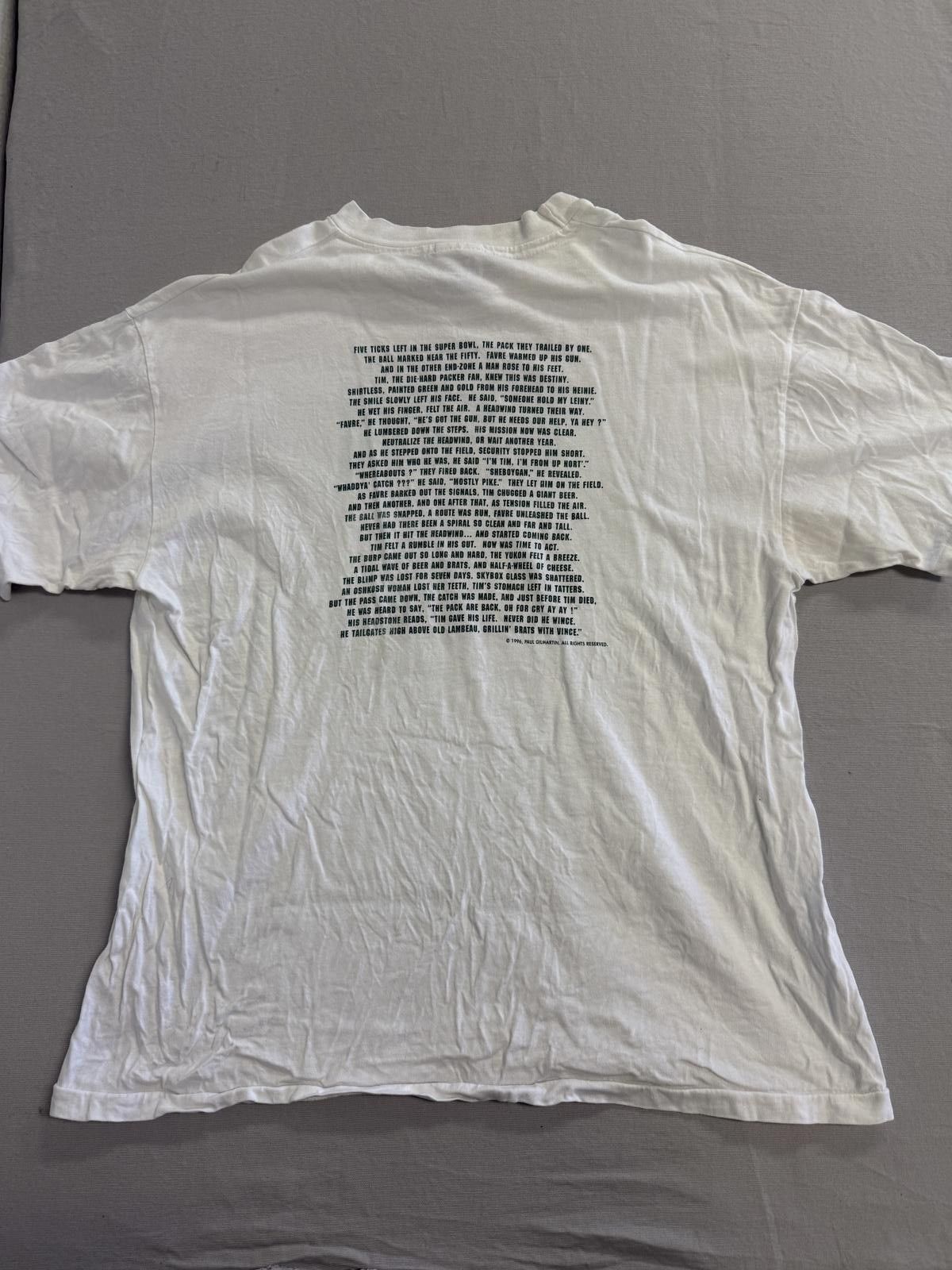 Hanes Vintage Green Bay Packers Fan Shirt Tim Poem Paul Gilmartin Size US XL / EU 56 / 4 - 2 Thumbnail