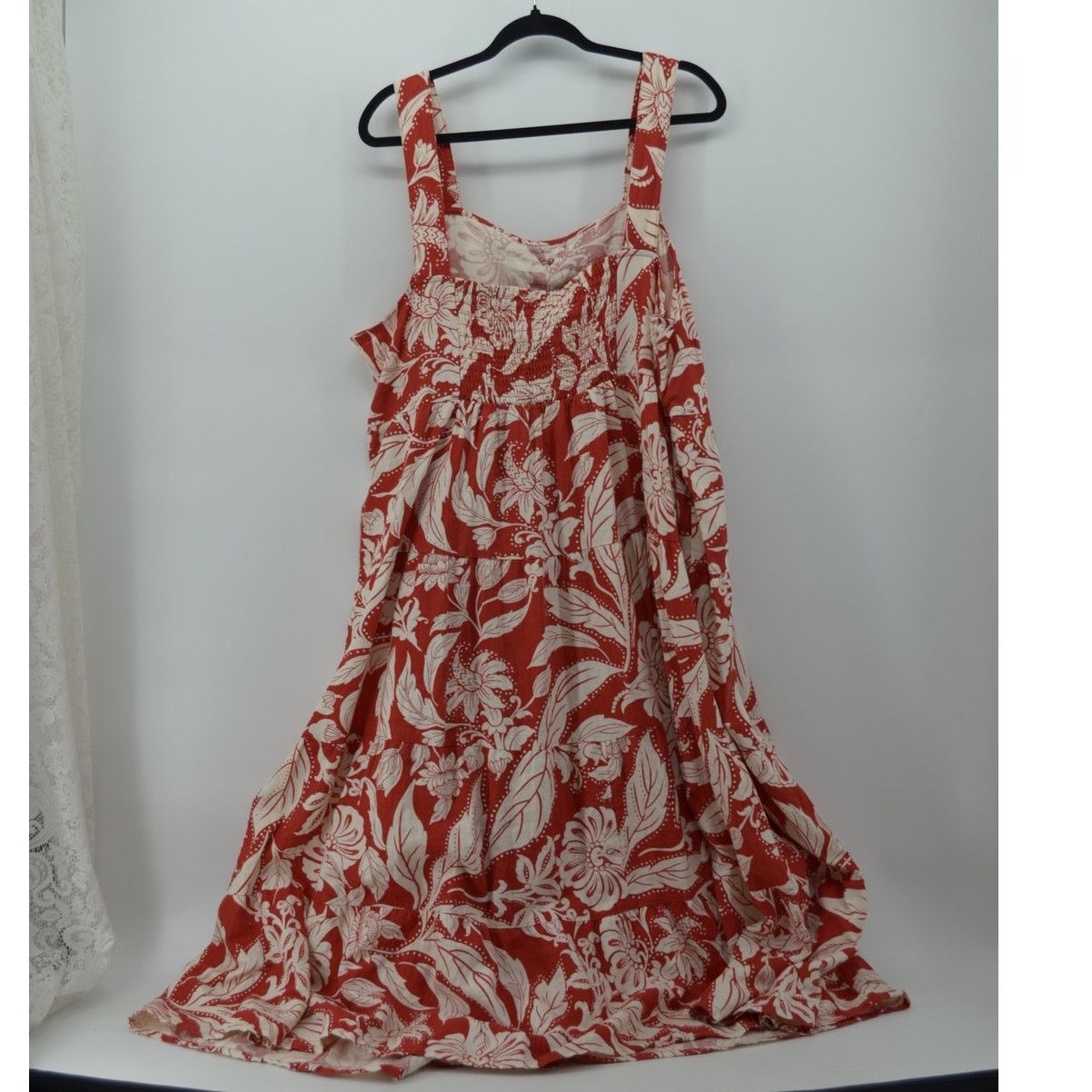Other Who What Wear Batik Floral Aurora Red Dress Boho Plus Sz 1X Size XL / US 12-14 / IT 48-50 - 2 Thumbnail