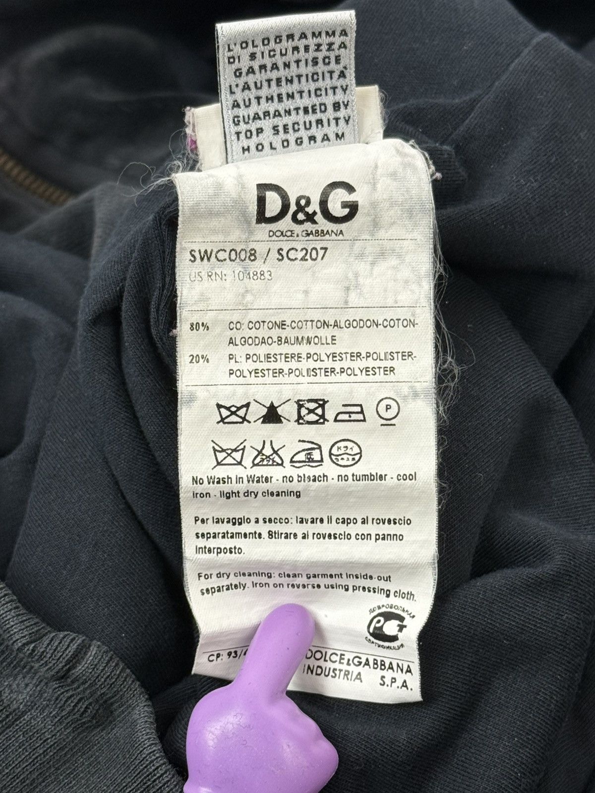 Dolce & Gabbana Dolce & Gabbana Velour Zip Up Hoodie Black Size 40 Size S / US 4 / IT 40 - 10 Thumbnail