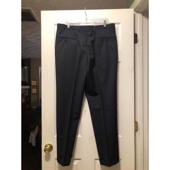 Jos. A. Bank jos.a.bank men's navy 100%wool dress pants size: 37/31 Size 36R - 3 Thumbnail