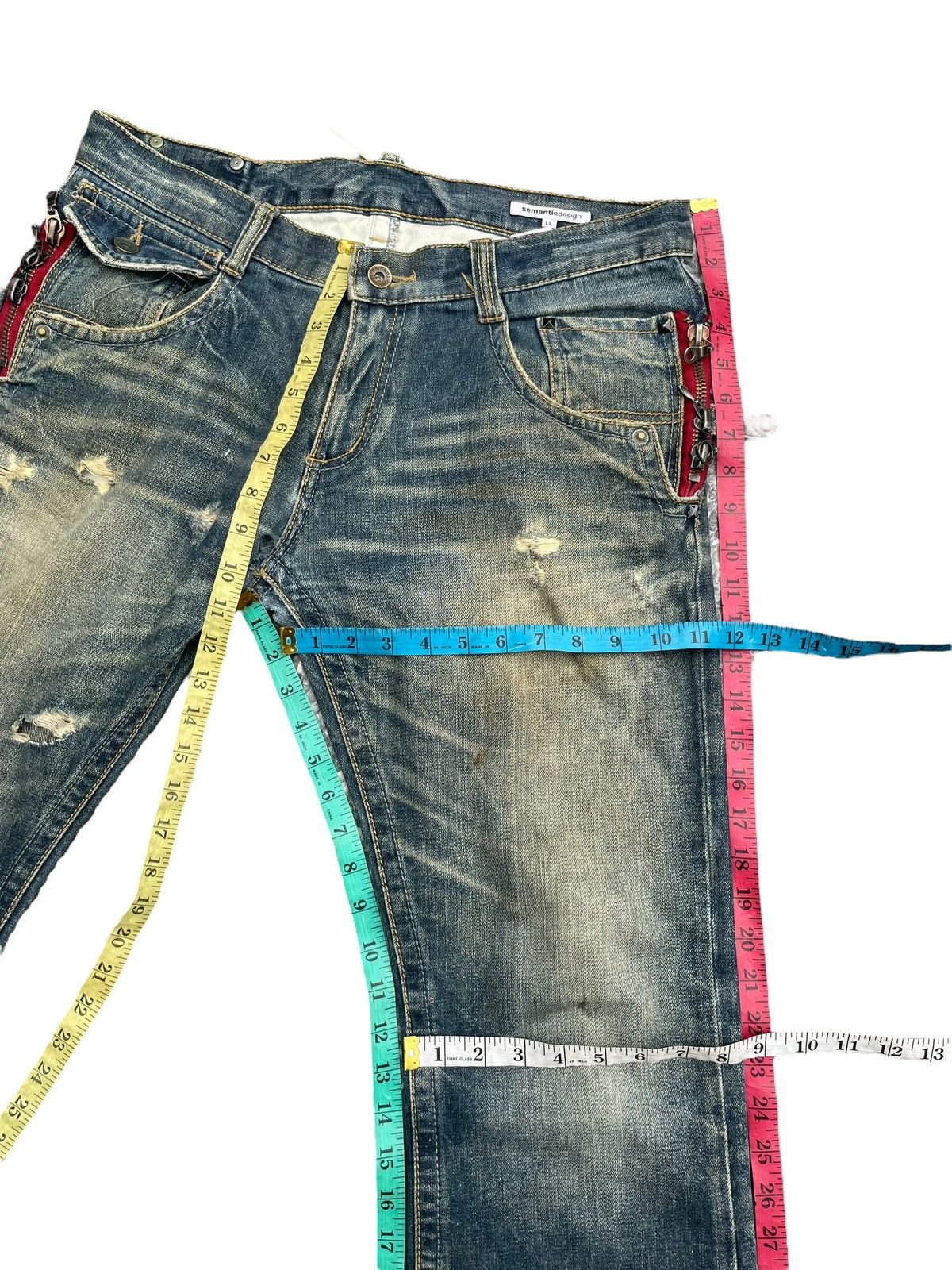 Japanese Brand Semantic Design Flare Distresed Denim Size US 36 / EU 52 - 17 Thumbnail