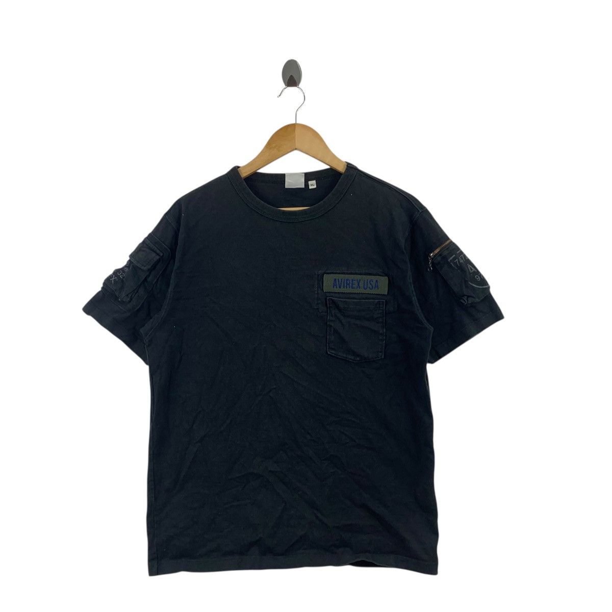 Avirex Vintage AVIREX USA MILITARY Patch Pocket Tee Shirt Top Zippe Size US XL / EU 56 / 4 - 4 Thumbnail