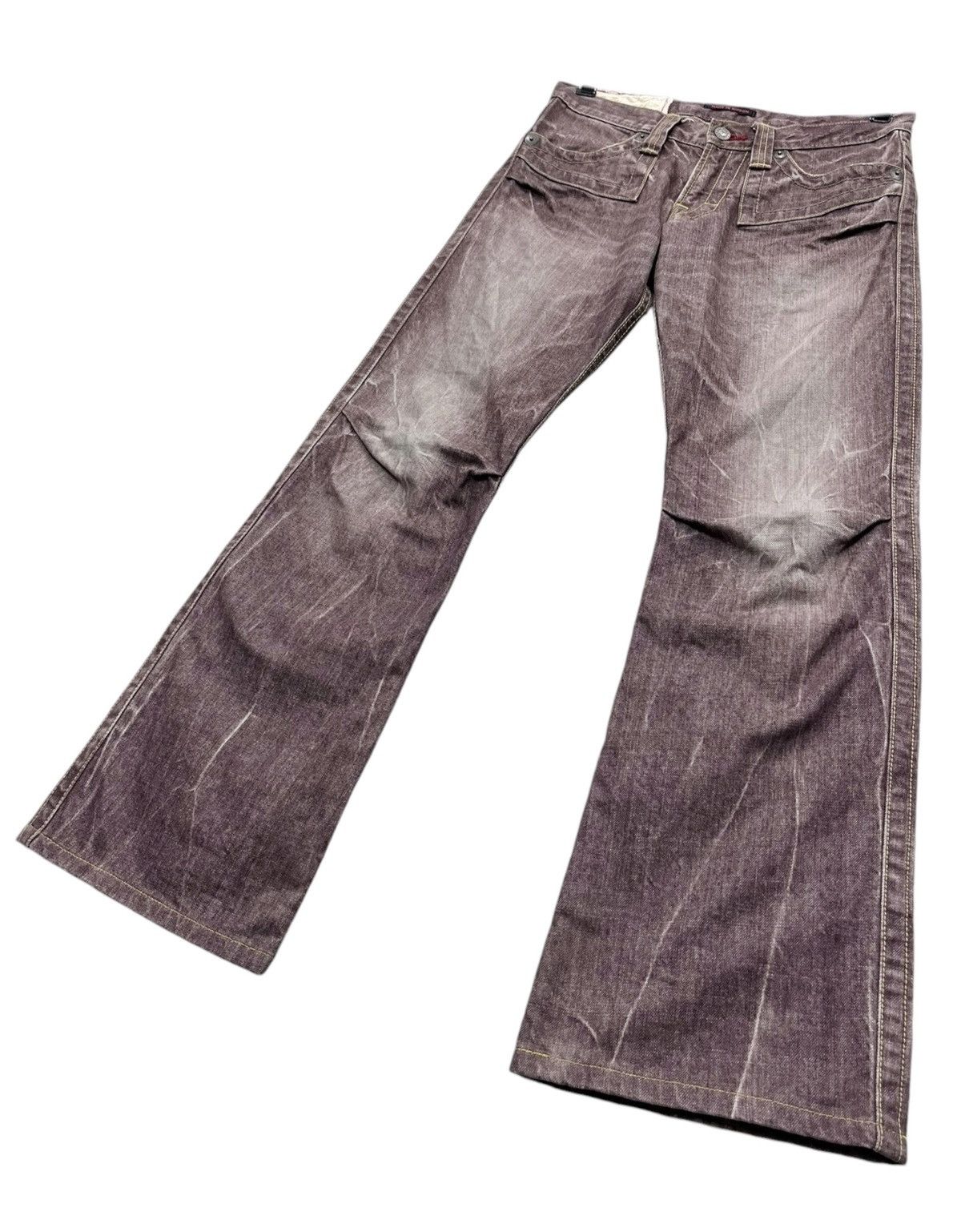 Blue Blue Japan 🔥MADE IN NIPPON💥BLOW CLAWMARK Chesnut Brown Denim FLARE💥 Size US 28 / EU 44 - 3 Thumbnail