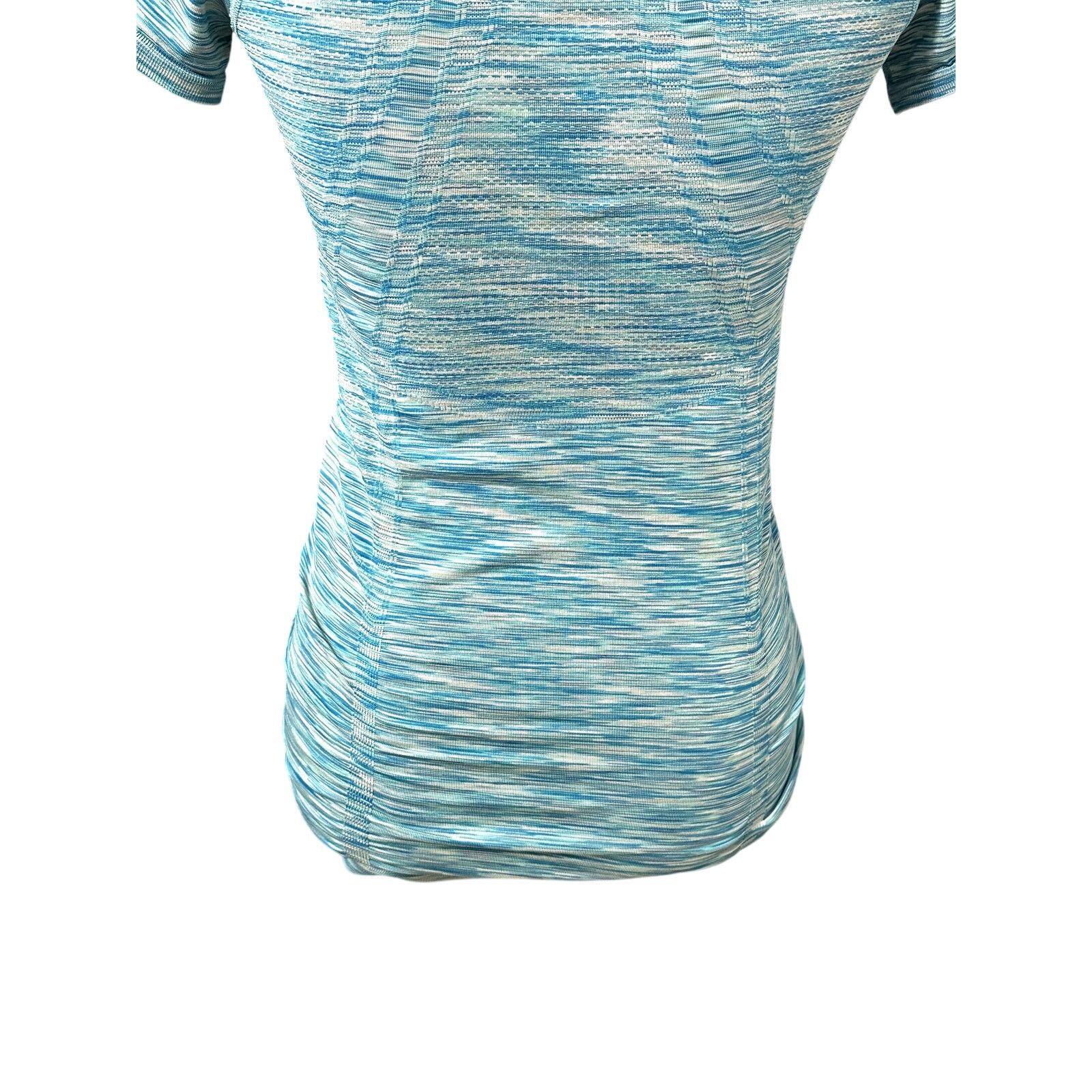 Other Athleta Activewear Top Space Dye Short Sleeve Ruched Blue XS Size XS / US 0-2 / IT 36-38 - 6 Thumbnail