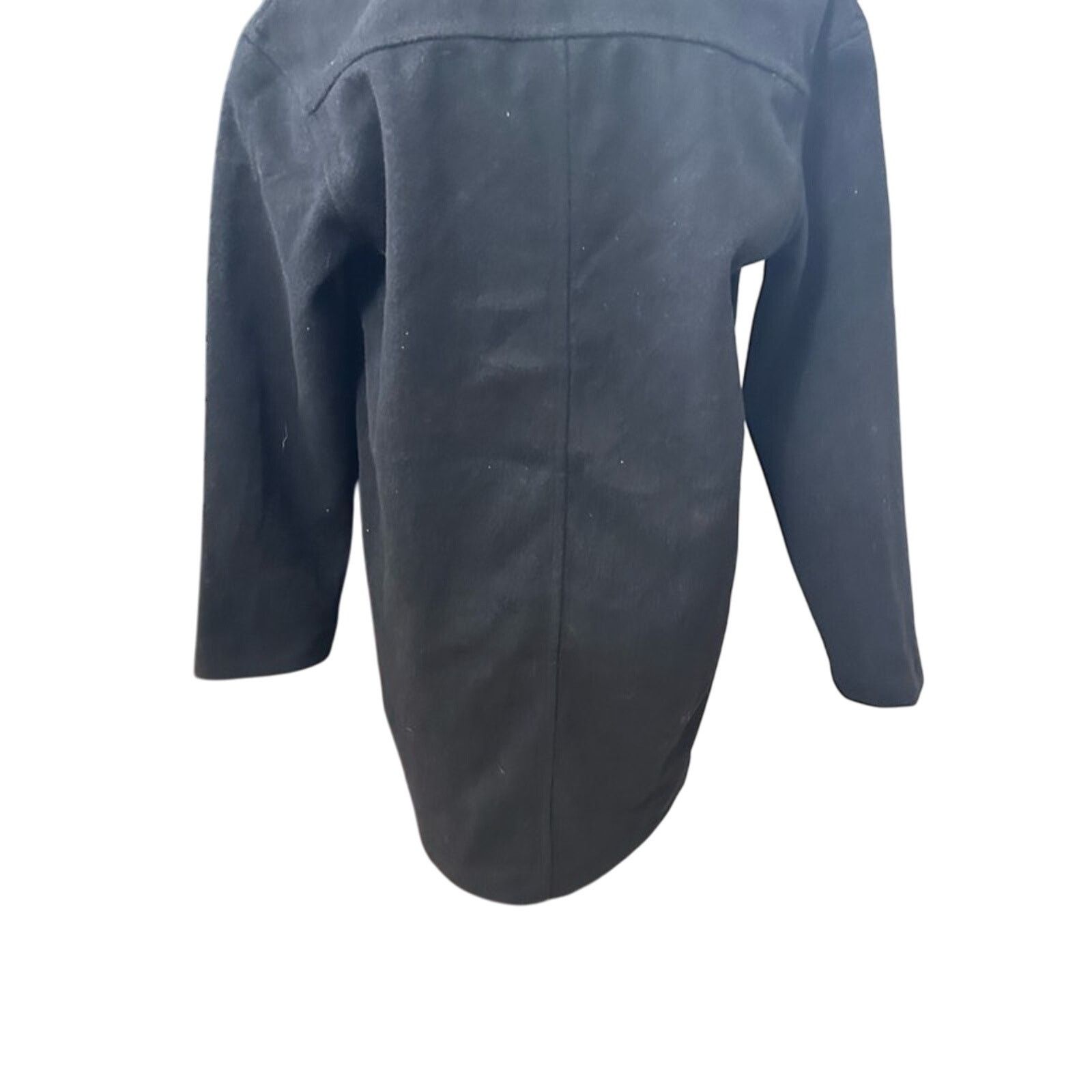 Topshop Topshop Midi Pea Coat Double Notched Lapel Black Women's 2 Size XS / US 0-2 / IT 36-38 - 6 Thumbnail