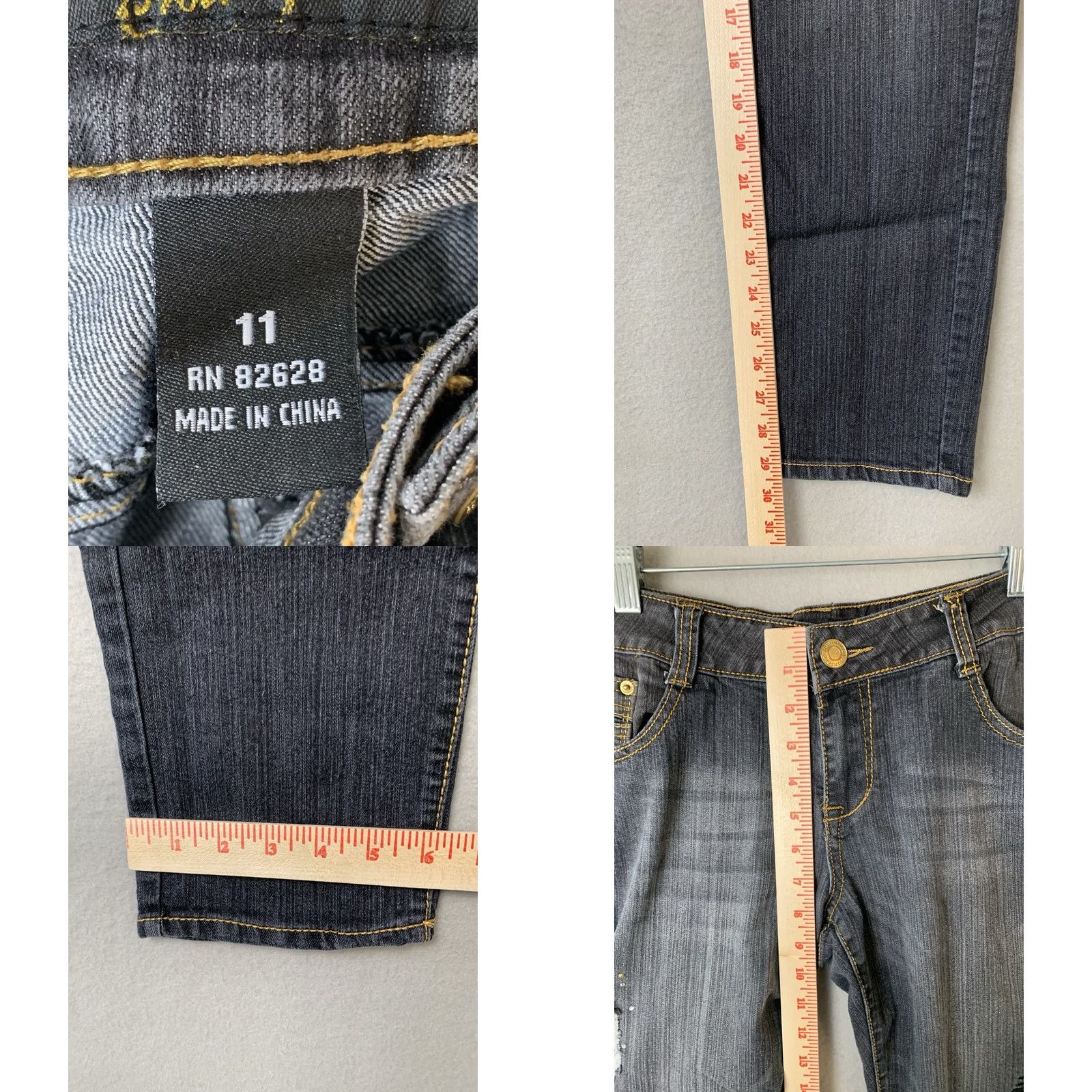 Southpole VINTAGE Southpole Jeans Womens 11 Blue Boho Y2K Bling Patches Embroidered Pockets Size 32" / US 10 / IT 46 - 8 Thumbnail