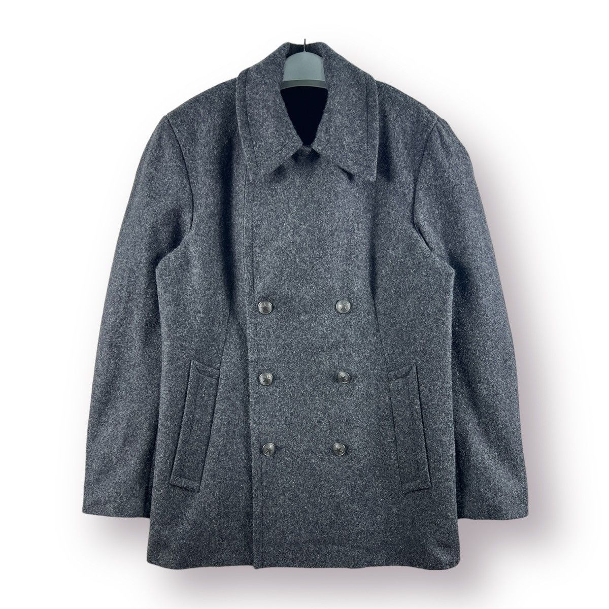 agnes b. 🔥 Agnes B PeaCoat military style wool heavy Jacket - 46 Size US S / EU 44-46 / 1 - 6 Thumbnail