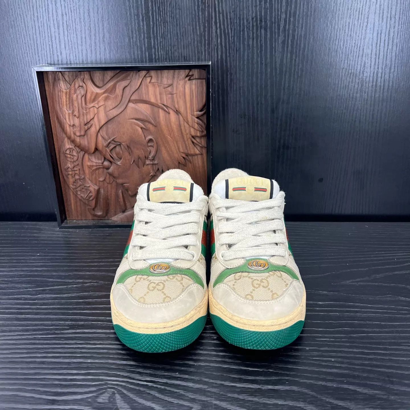 Gucci Gucci Women's Gray Green Dirty Sneaker 35 Like New Size US 4.5 / IT 34.5 - 7 Thumbnail