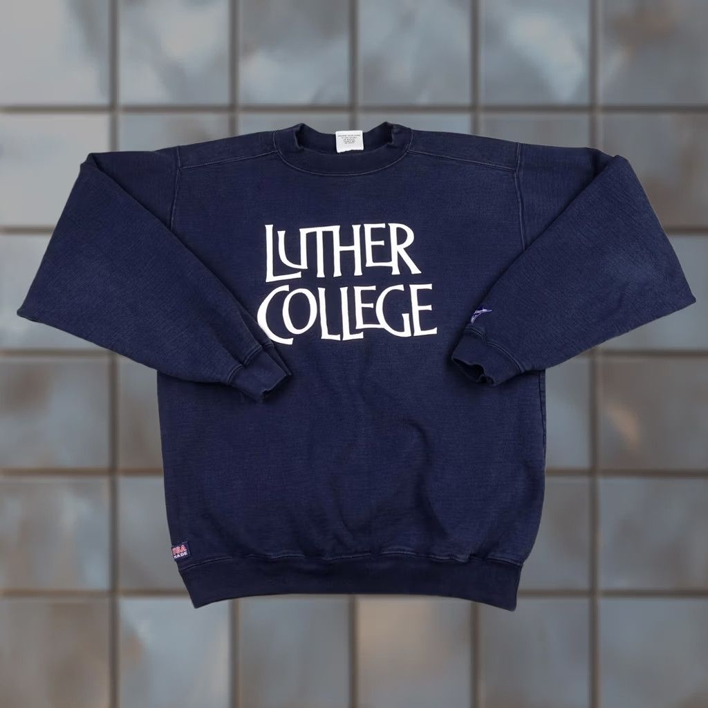 Vintage VINTAGE The Cotton Exchange Sweatshirt Mens M Cotton USA 90s College Crew Neck Blue Size US M / EU 48-50 / 2 - 1 Thumbnail