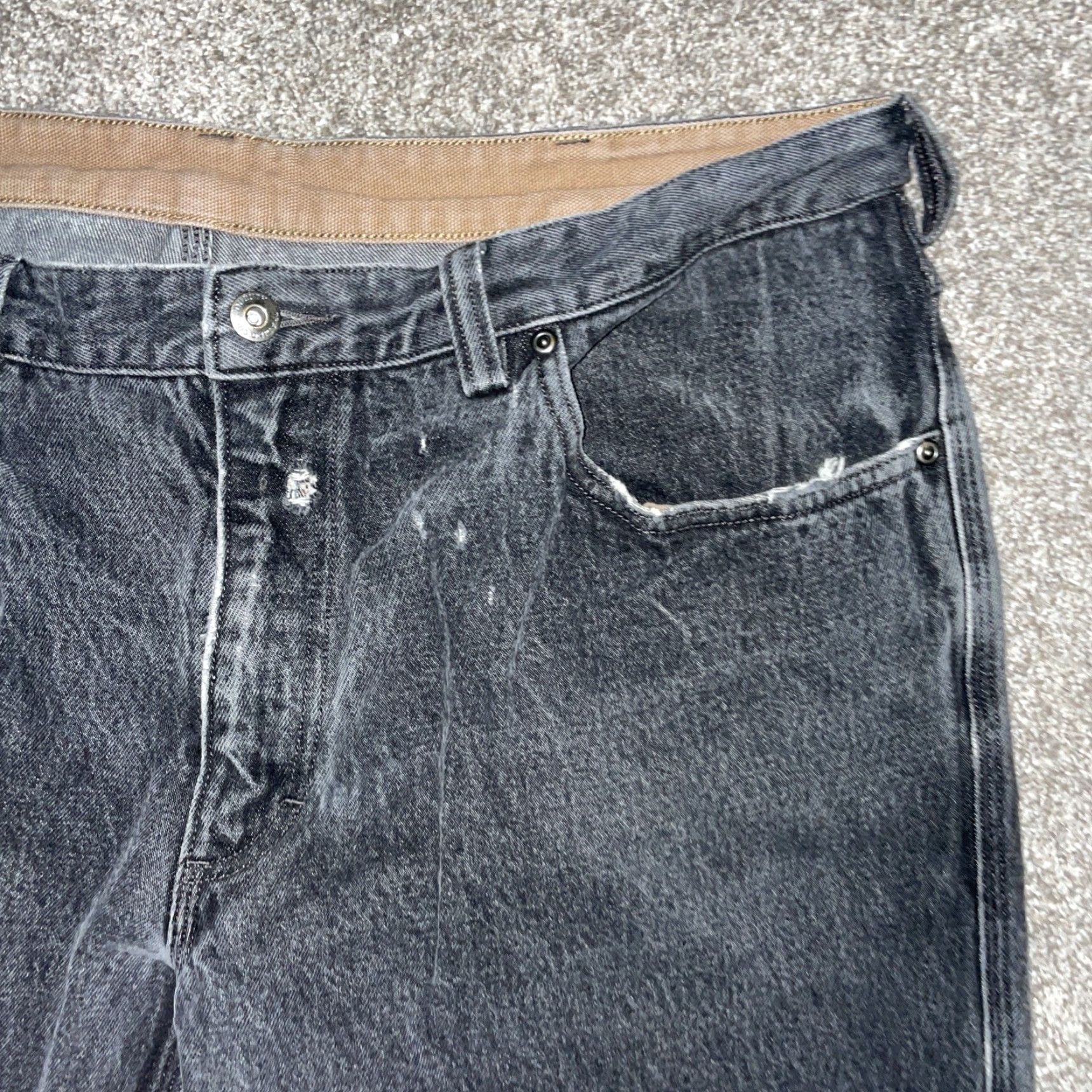 CO Duluth Trading Co Jeans Straight Mens 42x28 Black Size 42 Inseam 28 Regular Men Size US 42 / EU 58 - 2 Thumbnail