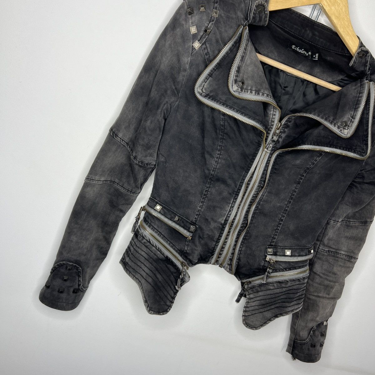 If Six Was Nine Vintage zippers punk goth denim 90s Y2K jacket 🧛🏻‍♀️ opium Size M / US 6-8 / IT 42-44 - 3 Thumbnail