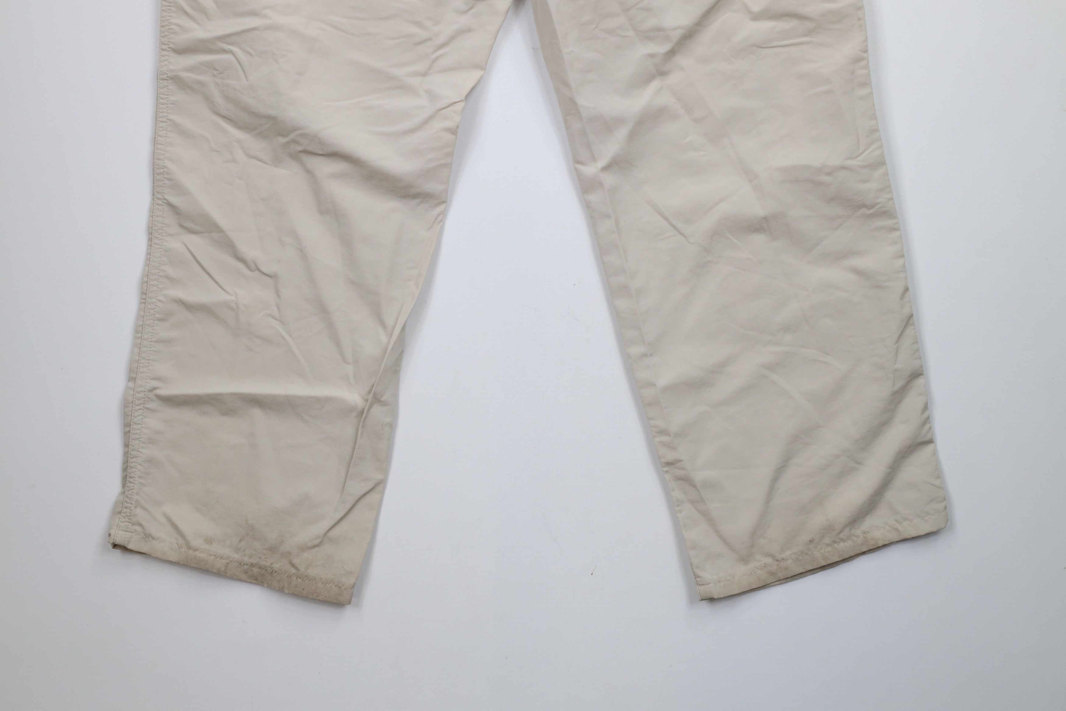 Lands' End × Vintage Vintage 90s Lands End Wide Leg Windbreaker Pants Beige Tan Size 38" / US 16 / IT 52 - 11 Thumbnail