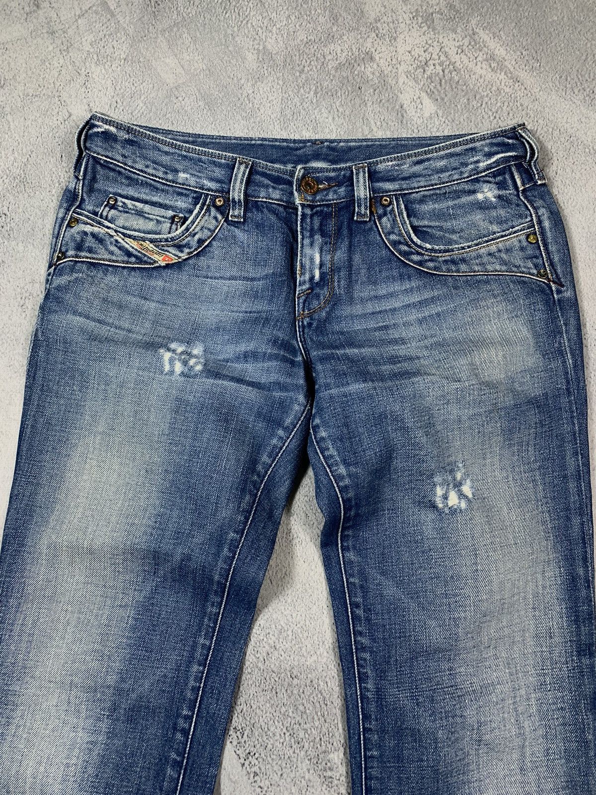 Diesel × Vintage Vintage 90s Diesel low rise faded distressed denim jeans Size 29" - 3 Thumbnail