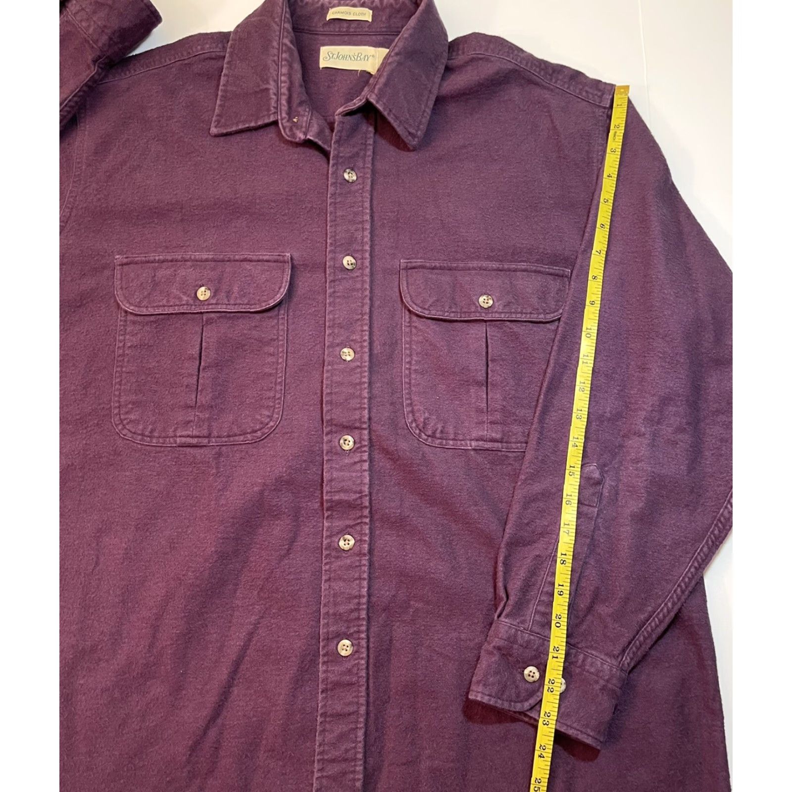 Vintage VINTAGE St Johns Bay Shirt XL 90s Chamois Cloth Flannel Button-Up Men Purple Size US XL / EU 56 / 4 - 7 Thumbnail