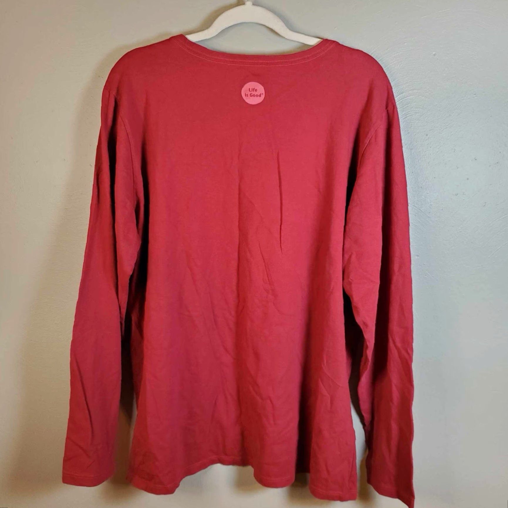 Life is Good Life Is Good Crusher Tee 2XLT Long Sleeve Snow Flake Joy Christmas Women red 2XL Tall Shirt Mens? Size XXL / US 16-18 / IT 52-54 - 4 Thumbnail