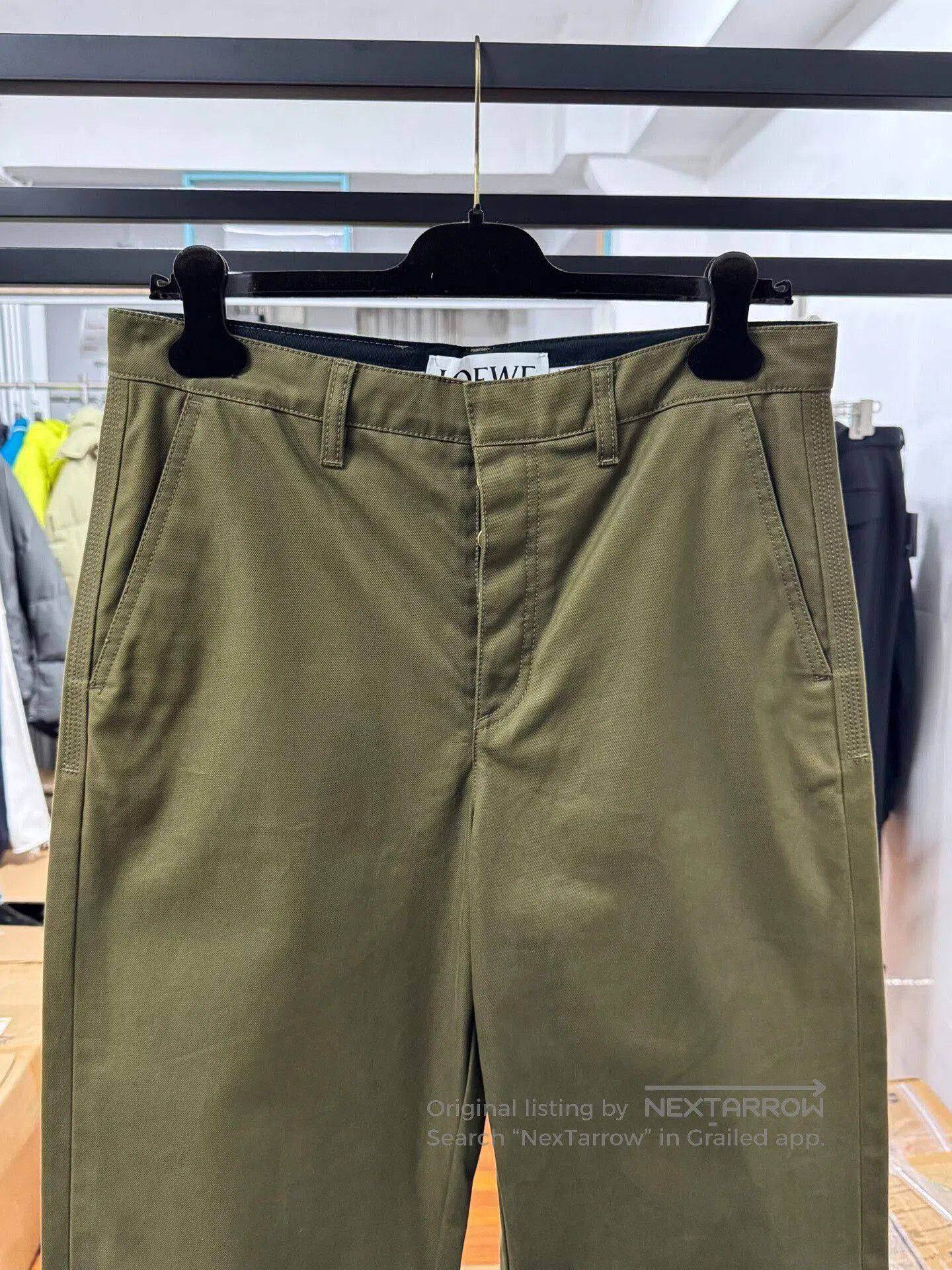 Loewe loewe men's relaxed casual trousers in khaki. Size US 32 / EU 48 - 2 Thumbnail