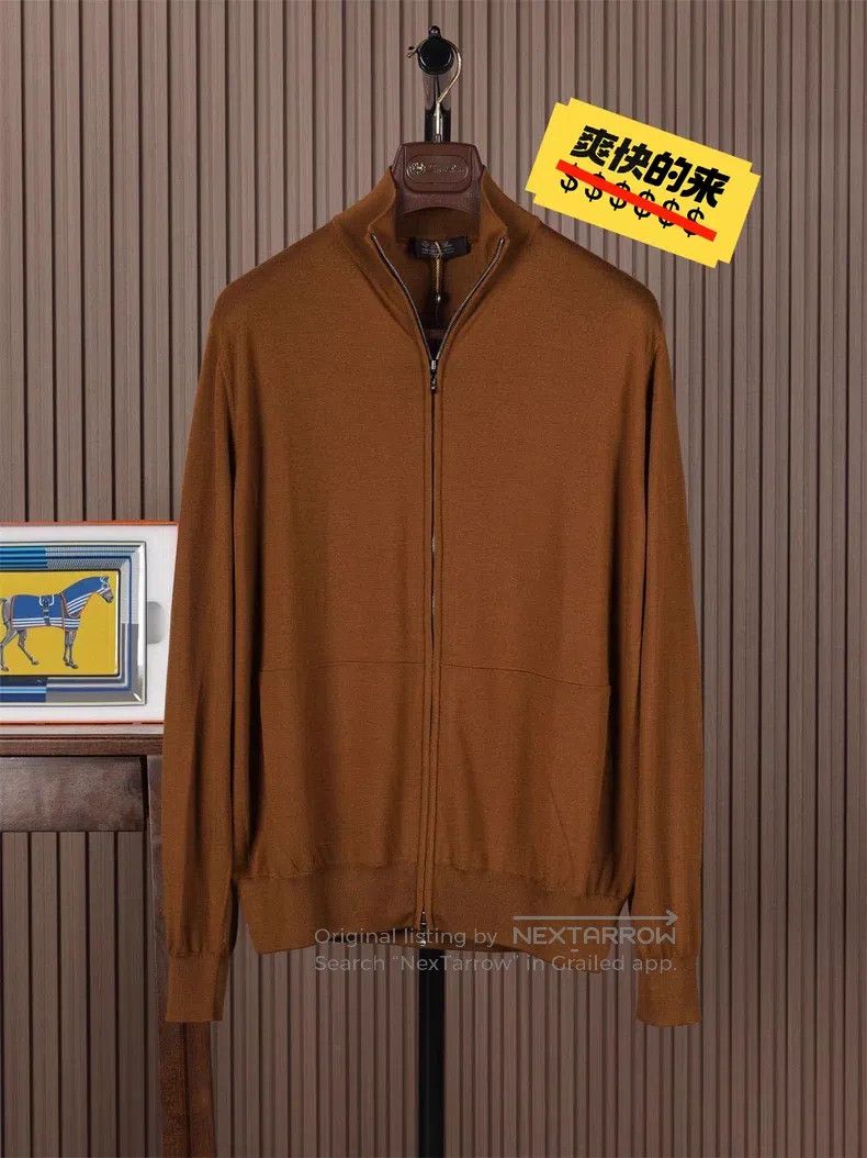 Loro Piana Loro Piana 12 Micron Wool Full Zip Knit Sweater Size US L / EU 52-54 / 3 - 1 Thumbnail