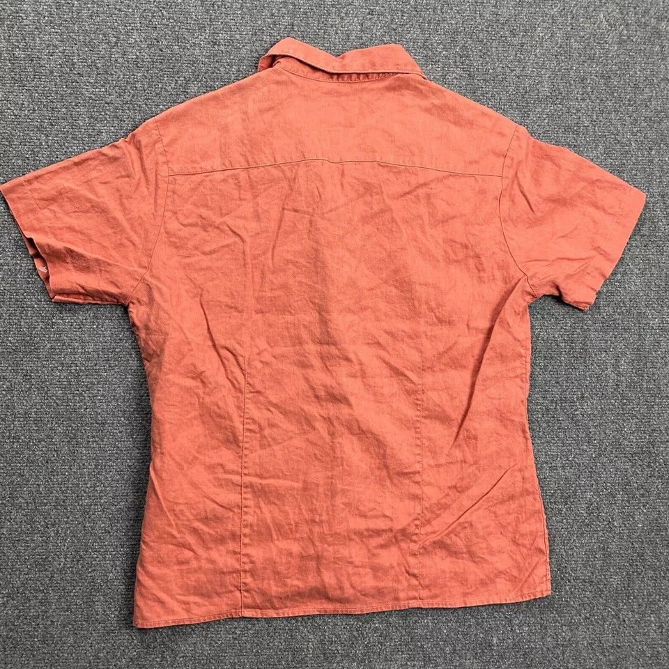 Other Woolrich Top Women's Medium Orange Button Up Short Sleeve Size M / US 6-8 / IT 42-44 - 6 Thumbnail