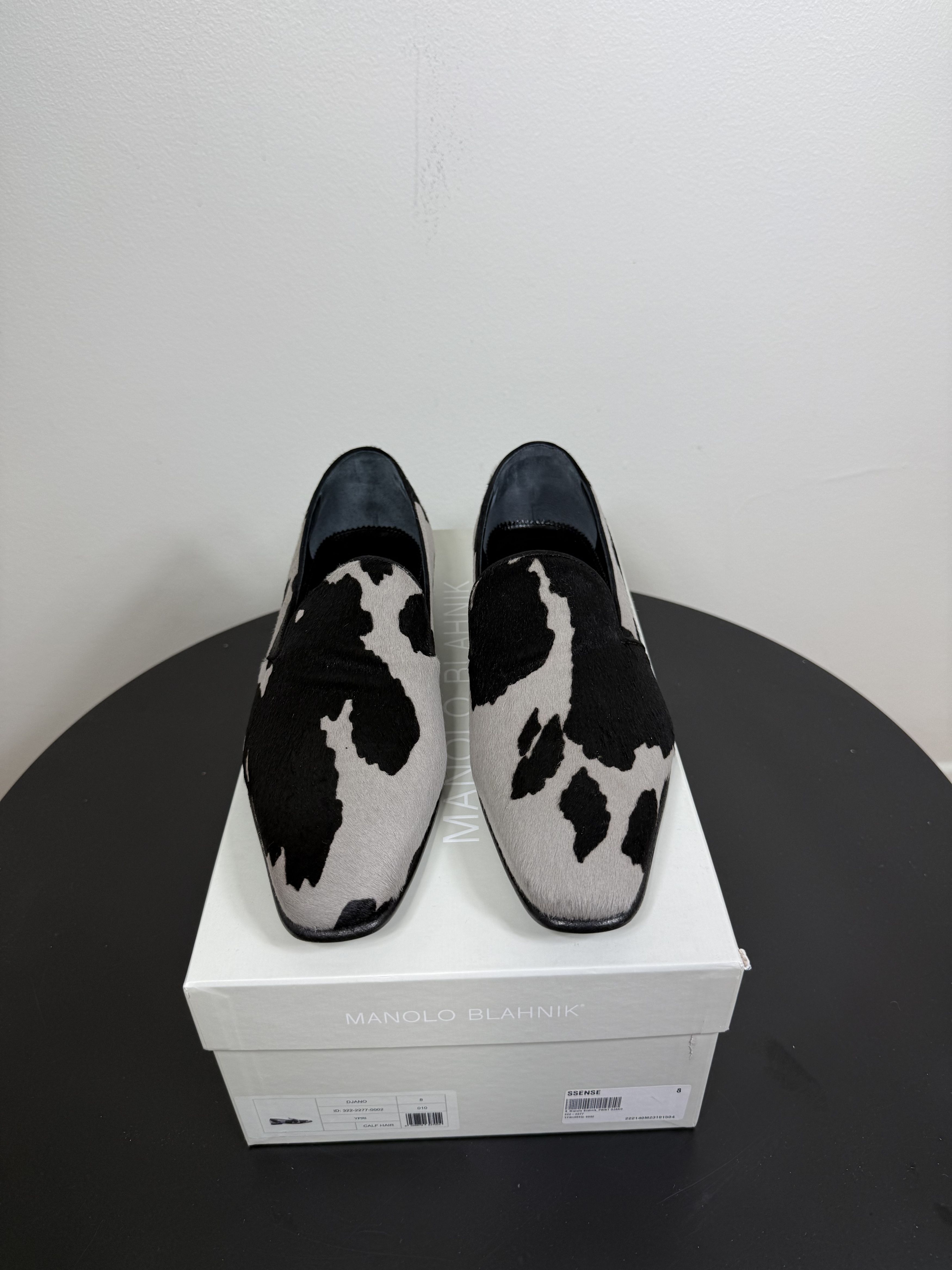 Manolo Blahnik Calf Hair Black/White Loafers Size US 8 / EU 41 - 3 Thumbnail