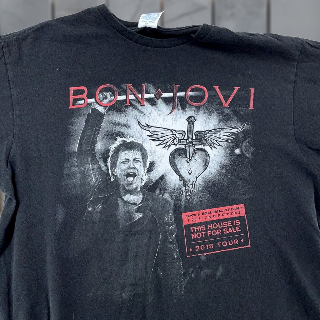 Vintage Bon Jovi Concert Shirt Mens M/L Black This House Is Not For Sale 2018 Tour Band Shirt Size US M / EU 48-50 / 2 - 1 Thumbnail