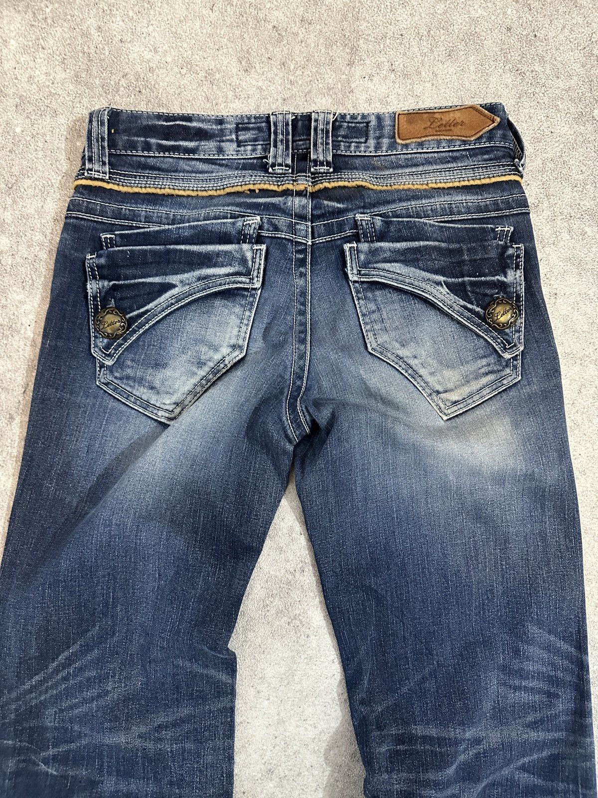 If Six Was Nine × Japanese Brand × Le Grande Bleu (L.G.B.) 90s Vintage Low Rise Back Number Washed Flared Jeans Lgb Size US 29 - 5 Thumbnail