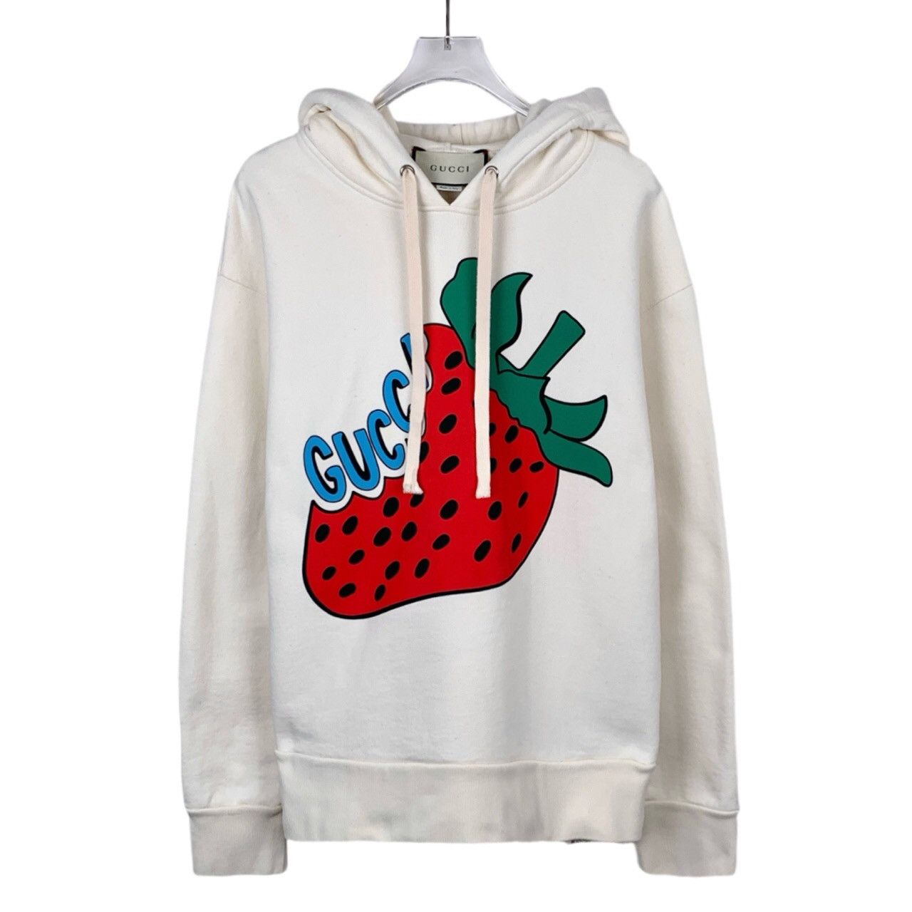 Gucci Gucci Hoodie Logo Strawberry Print Cream (Size XS) Size XS / US 0-2 / IT 36-38 - 1 Thumbnail